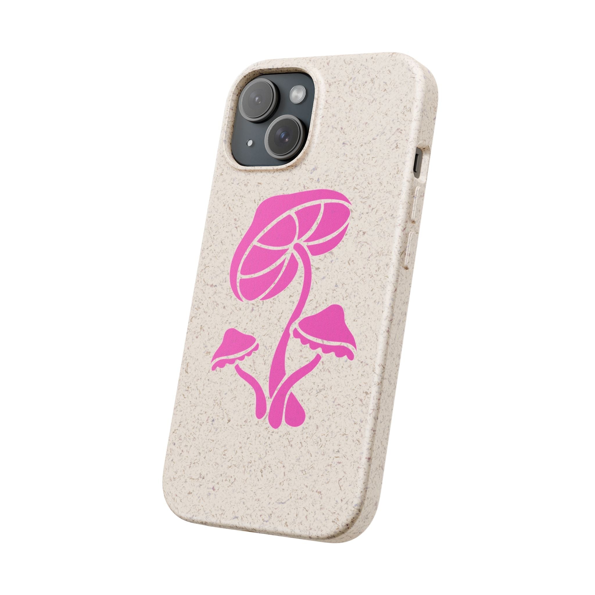 Eco-Friendly Phone Case with Pink Mushroom Design, Biodegradable Phone Cover, Sustainable Gift for Nature Lovers, Earth Day Gift, Cute Phone Printify