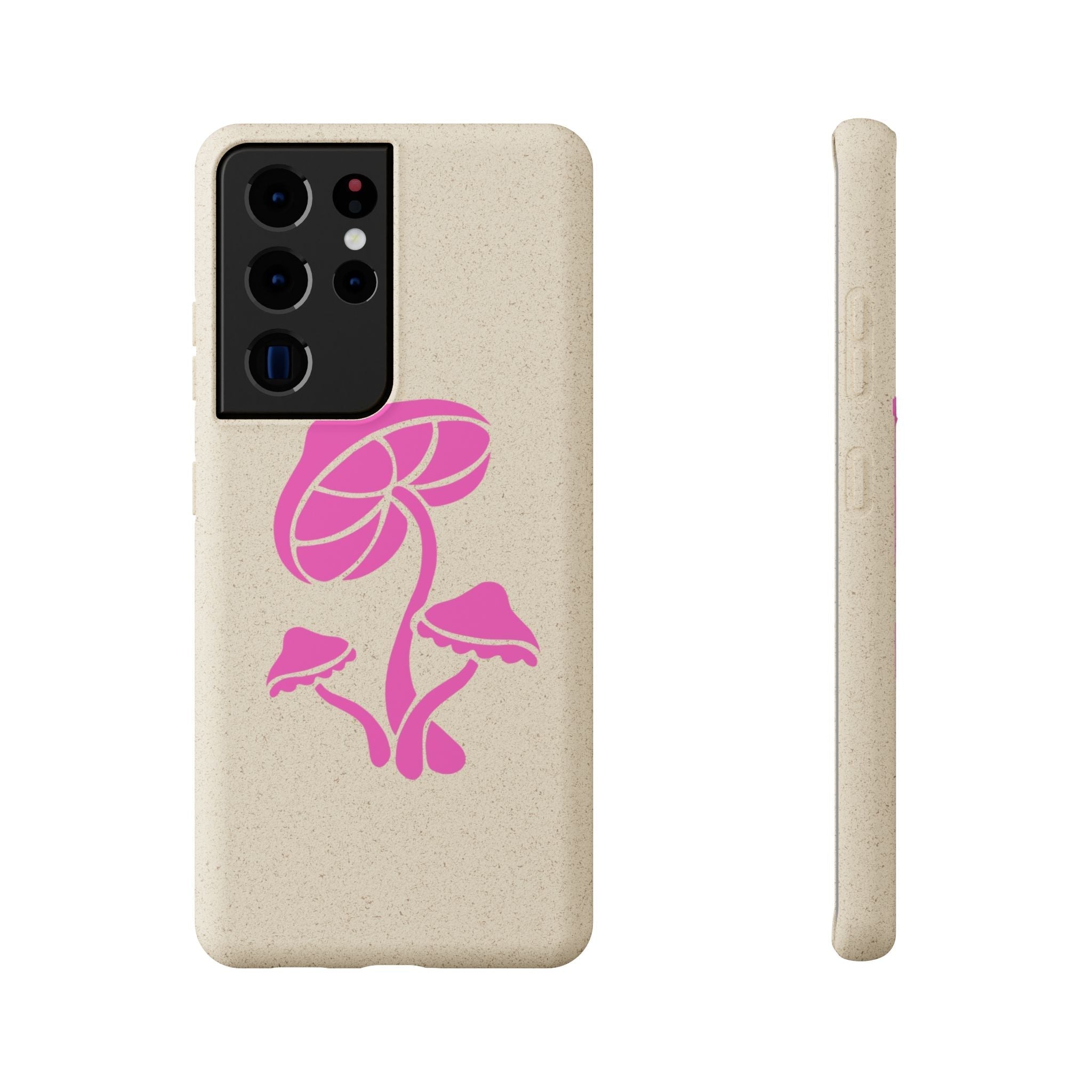 Eco-Friendly Phone Case with Pink Mushroom Design, Biodegradable Phone Cover, Sustainable Gift for Nature Lovers, Earth Day Gift, Cute Phone Printify