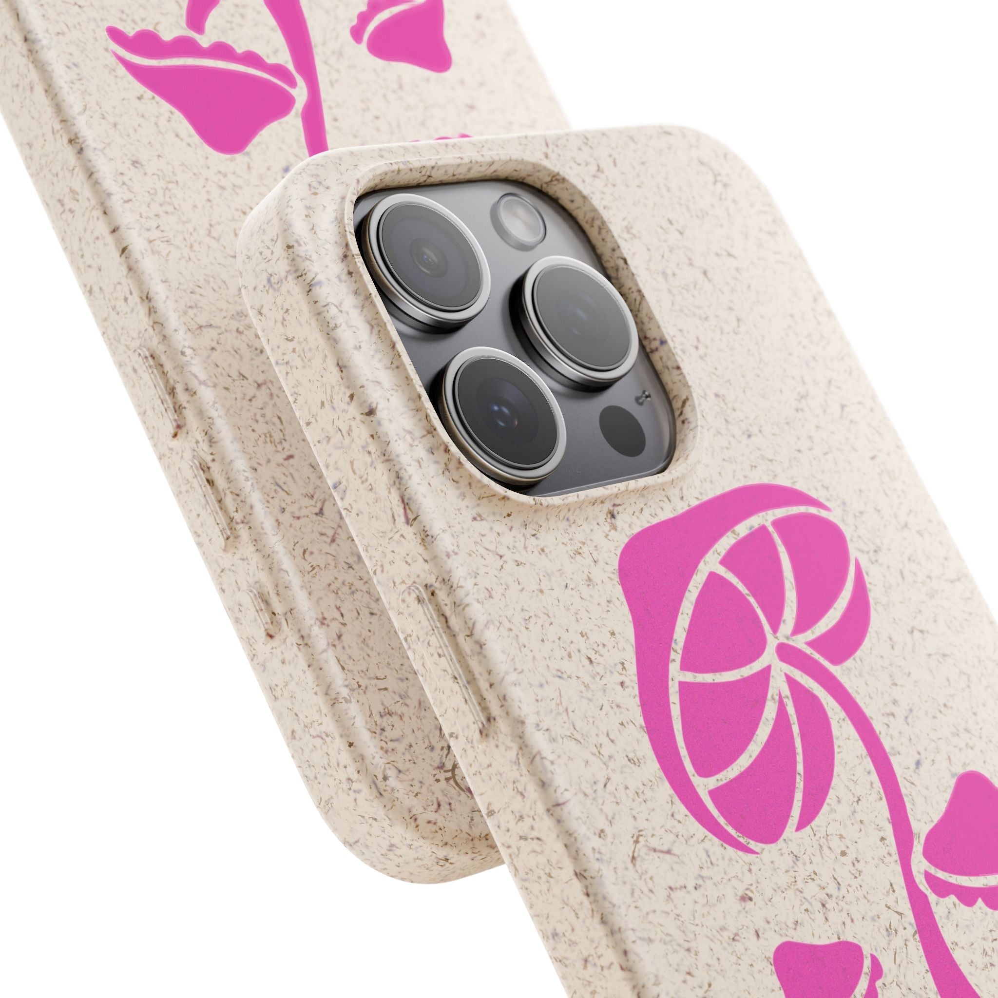 Eco-Friendly Phone Case with Pink Mushroom Design, Biodegradable Phone Cover, Sustainable Gift for Nature Lovers, Earth Day Gift, Cute Phone Printify