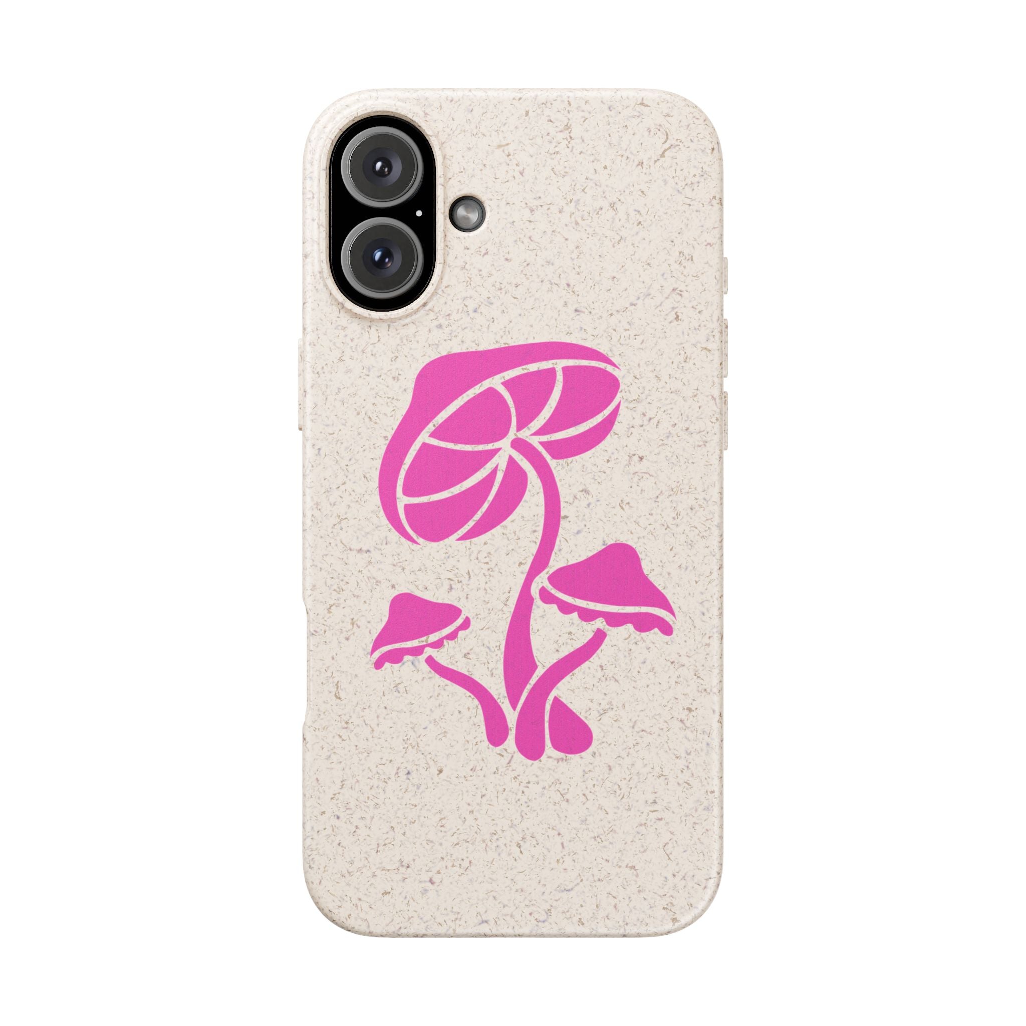 Eco-Friendly Phone Case with Pink Mushroom Design, Biodegradable Phone Cover, Sustainable Gift for Nature Lovers, Earth Day Gift, Cute Phone