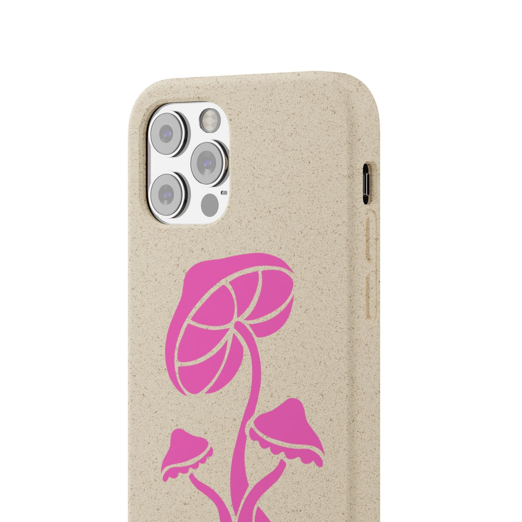 Eco-Friendly Phone Case with Pink Mushroom Design, Biodegradable Phone Cover, Sustainable Gift for Nature Lovers, Earth Day Gift, Cute Phone Printify