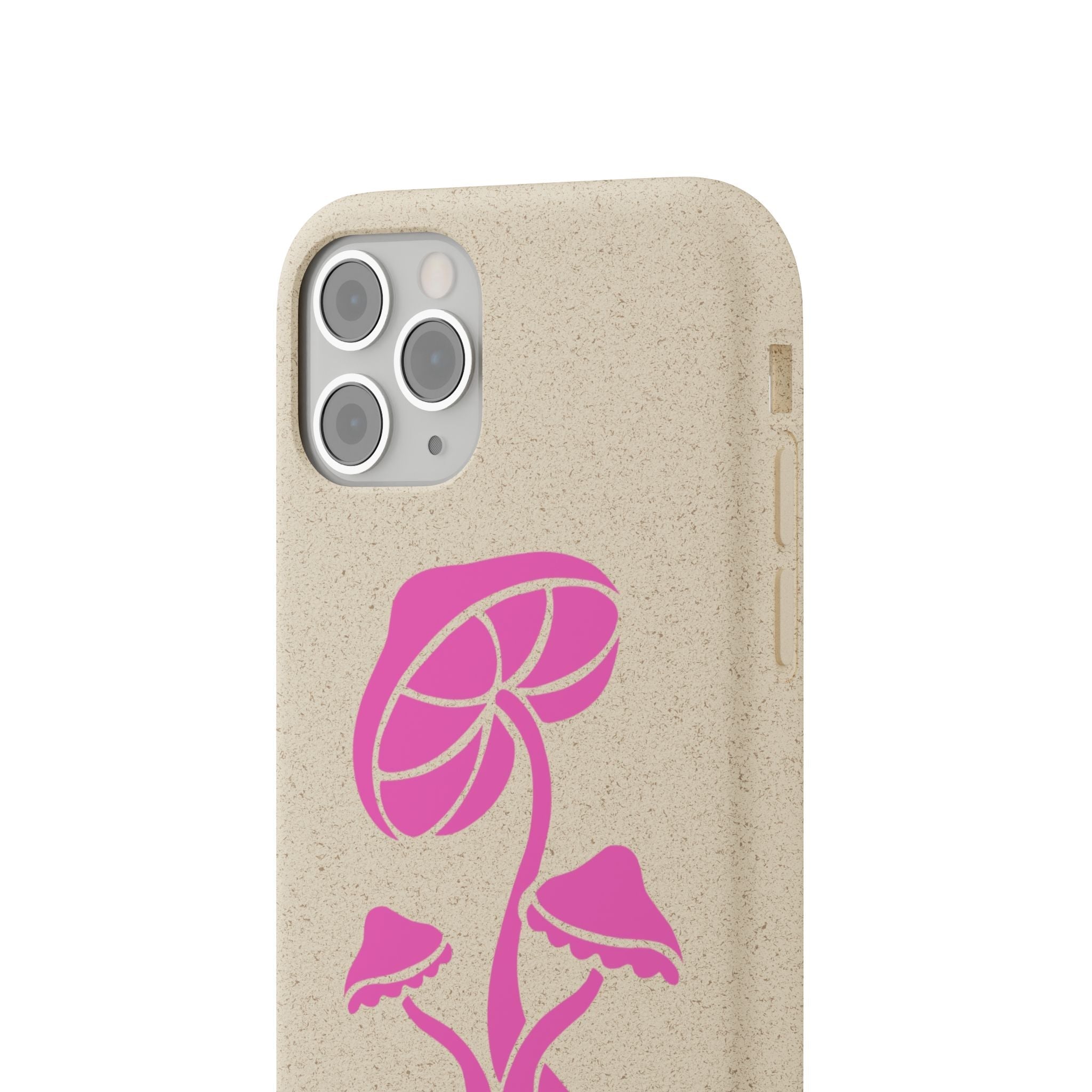 Eco-Friendly Phone Case with Pink Mushroom Design, Biodegradable Phone Cover, Sustainable Gift for Nature Lovers, Earth Day Gift, Cute Phone Printify