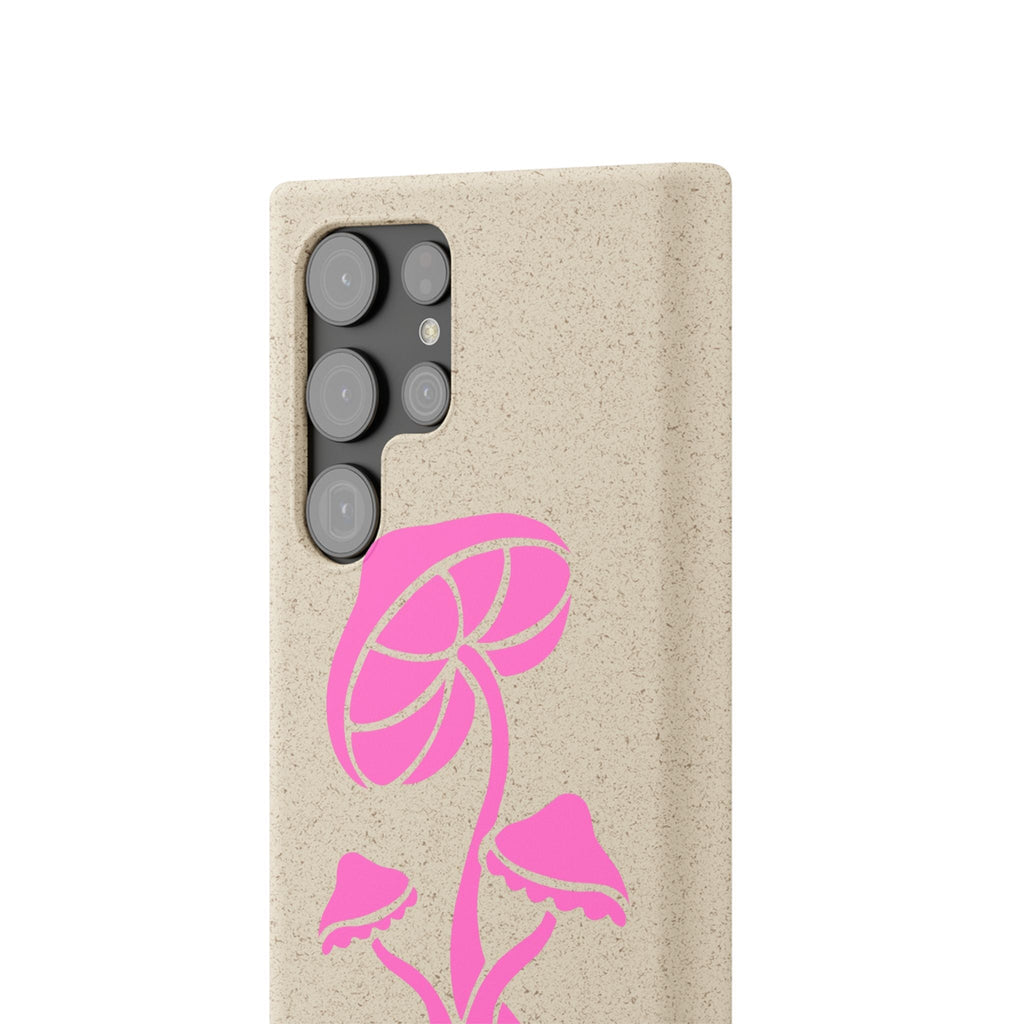 Eco-Friendly Phone Case with Pink Mushroom Design, Biodegradable Phone Cover, Sustainable Gift for Nature Lovers, Earth Day Gift, Cute Phone Printify