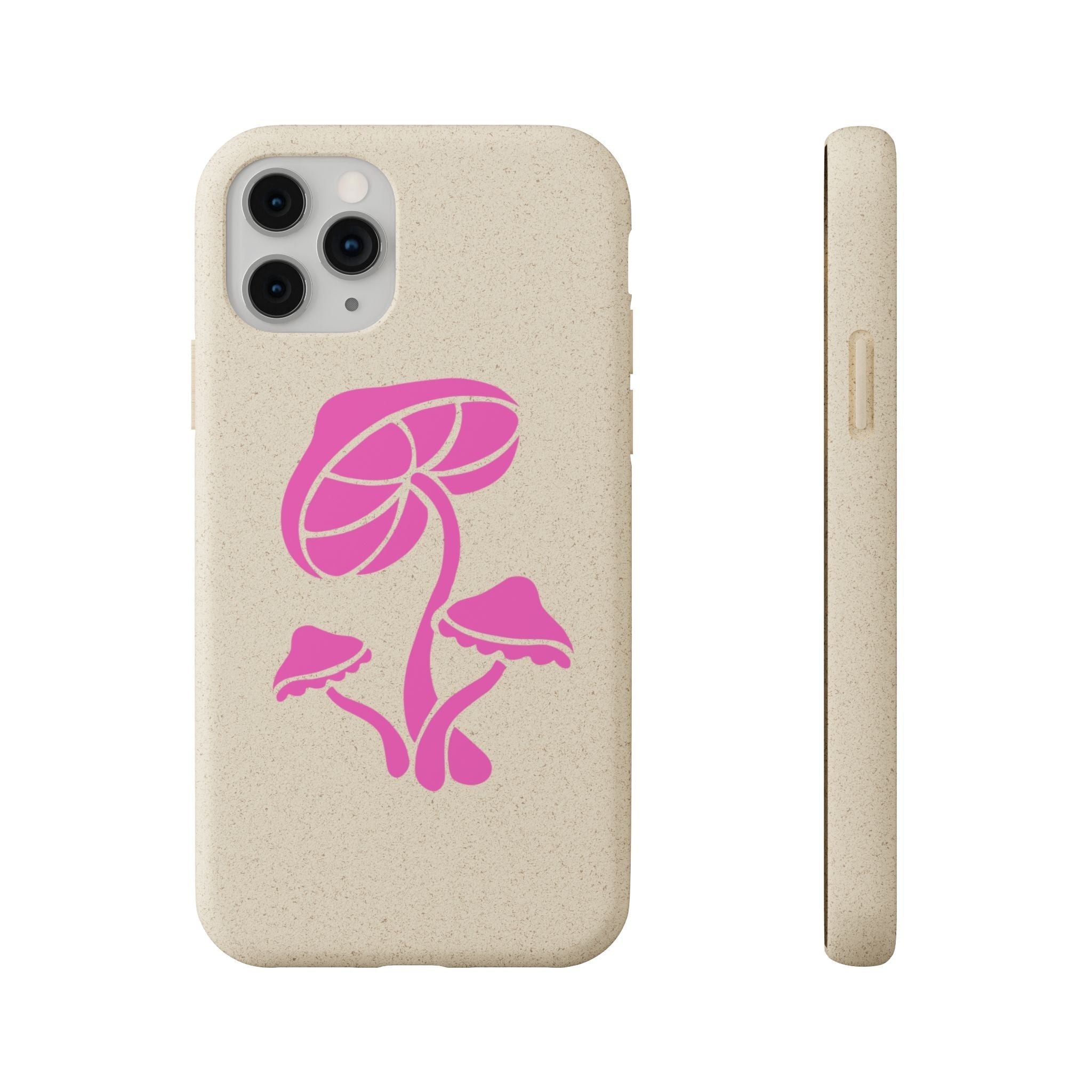 Eco-Friendly Phone Case with Pink Mushroom Design, Biodegradable Phone Cover, Sustainable Gift for Nature Lovers, Earth Day Gift, Cute Phone Printify