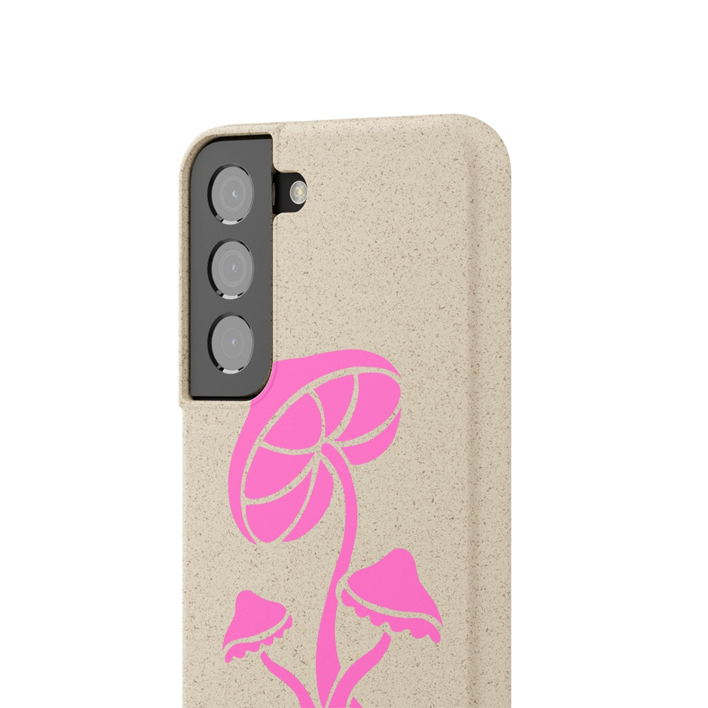 Eco-Friendly Phone Case with Pink Mushroom Design, Biodegradable Phone Cover, Sustainable Gift for Nature Lovers, Earth Day Gift, Cute Phone Printify