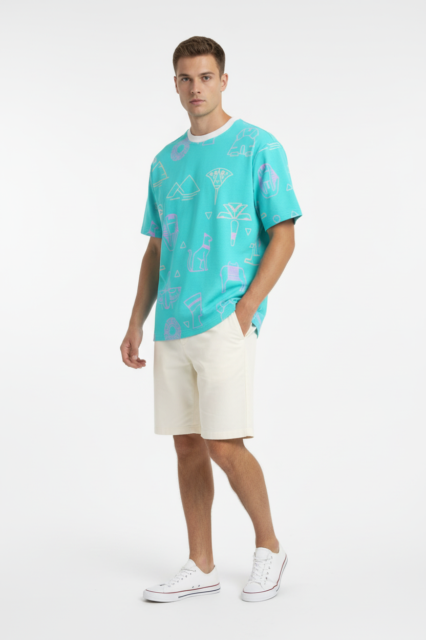 Egypt AOP Teal — Clean Studio Fashion