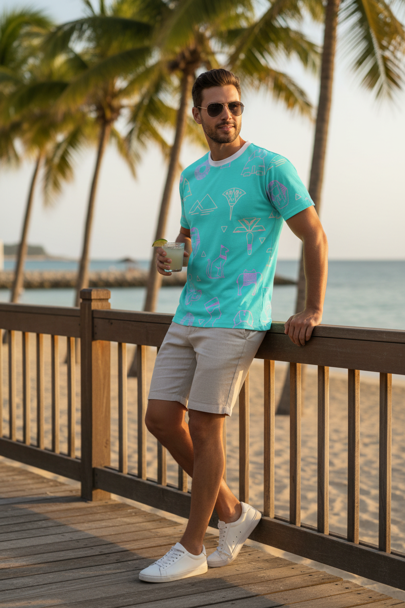Egypt AOP Teal — Resort Vacation Vibe