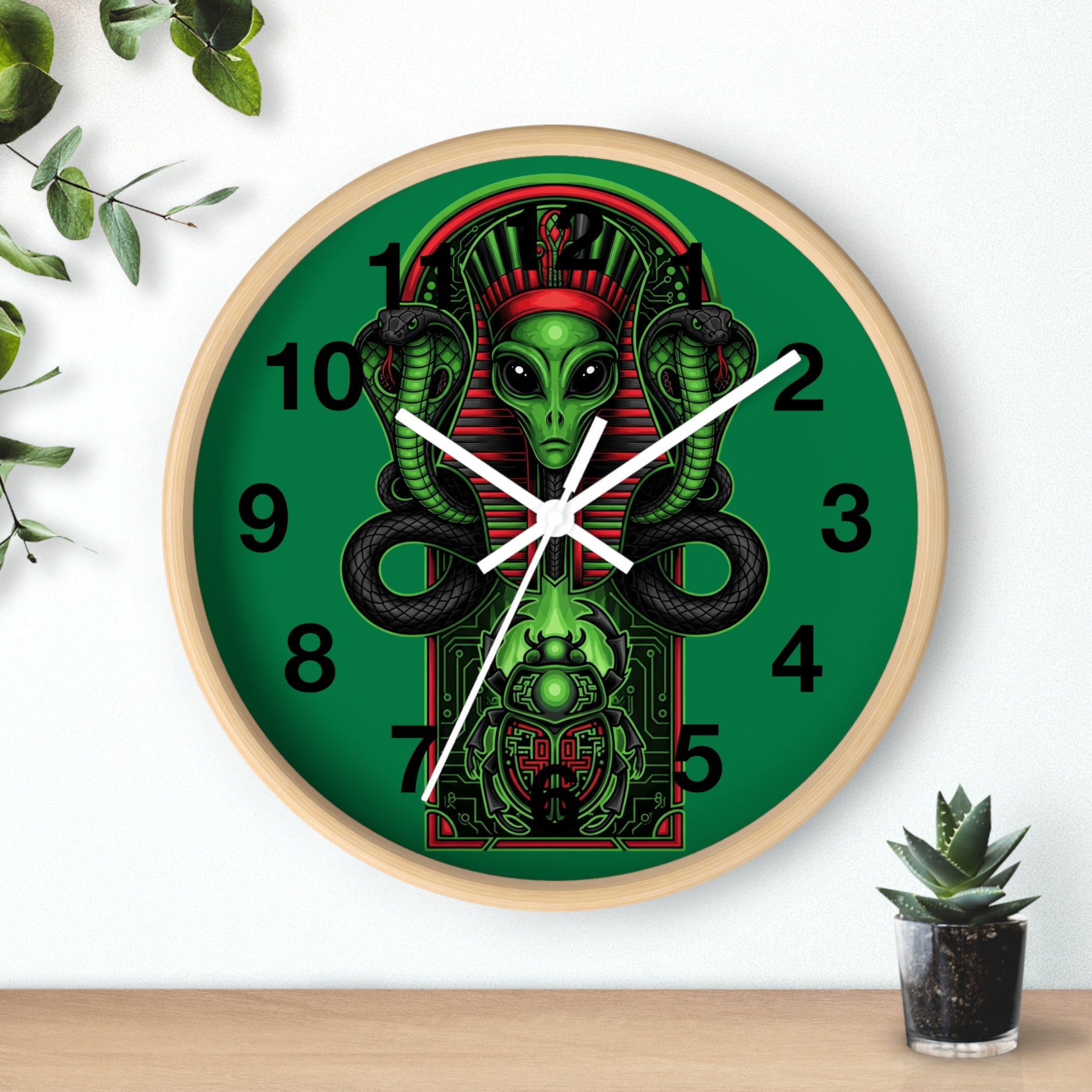 Egyptian alien Wall Clock Printify