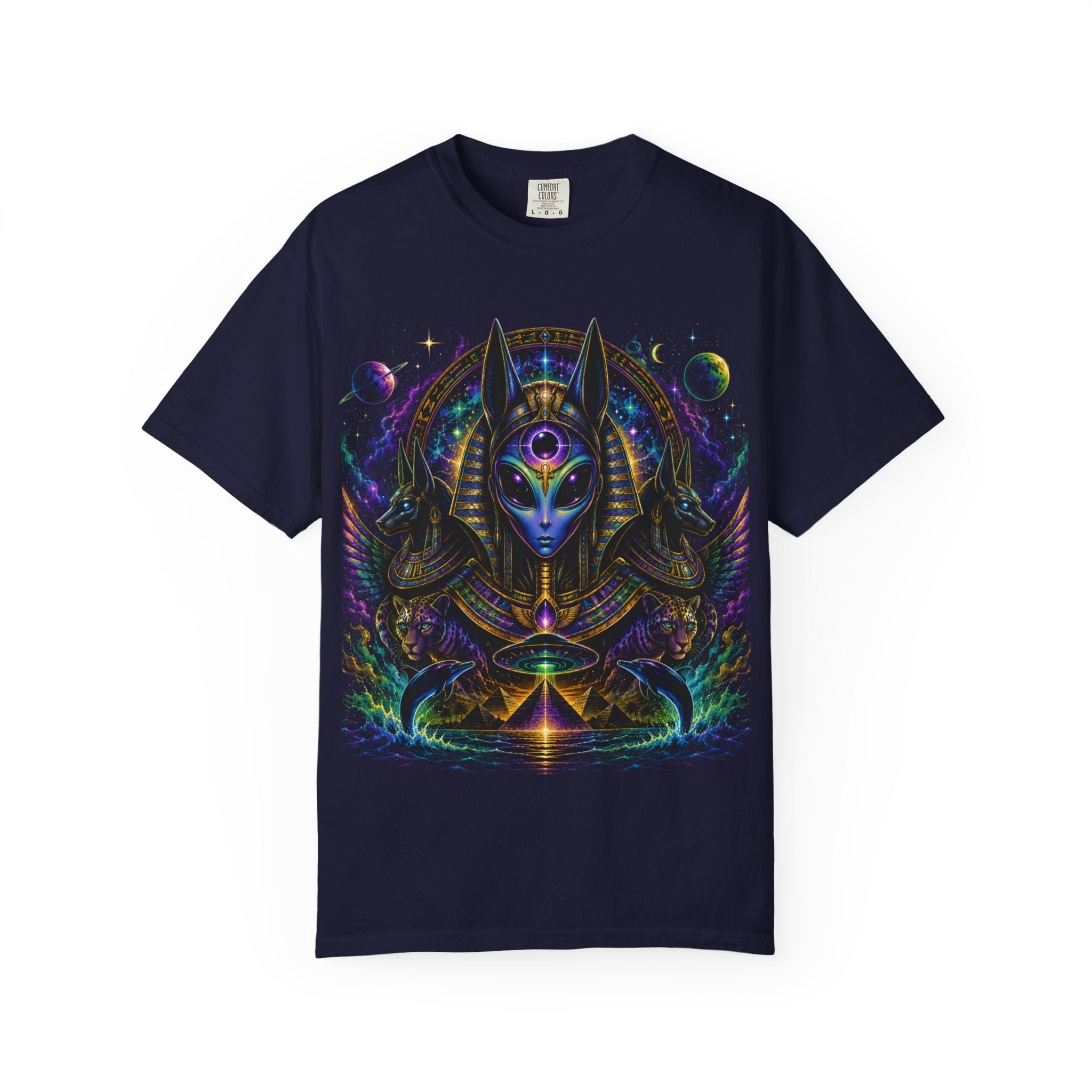 Egyptian Anubis Mystic T-Shirt — Psychedelic Spiritual Graphic Tee