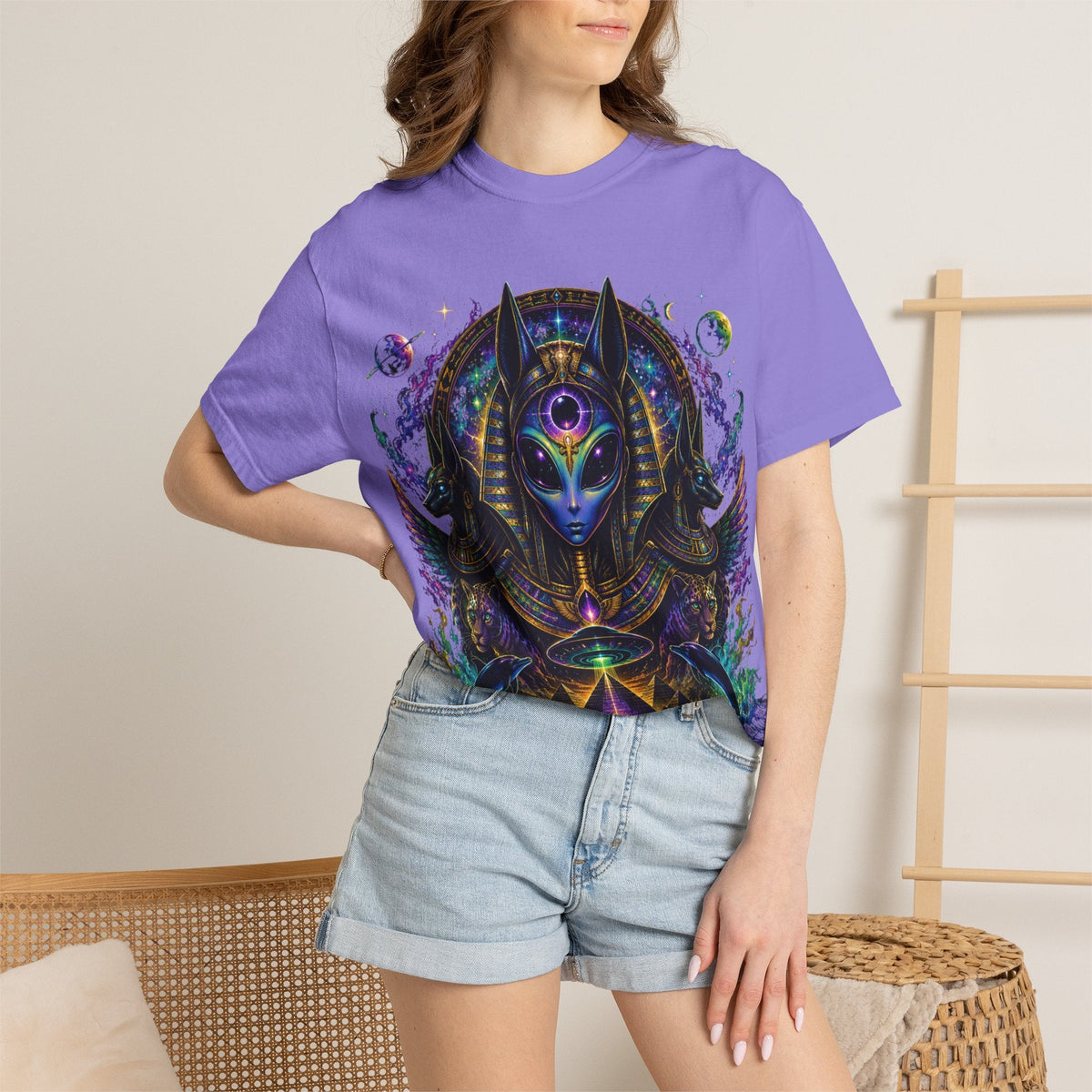 Egyptian Anubis Mystic T-Shirt — Psychedelic Spiritual Graphic Tee
