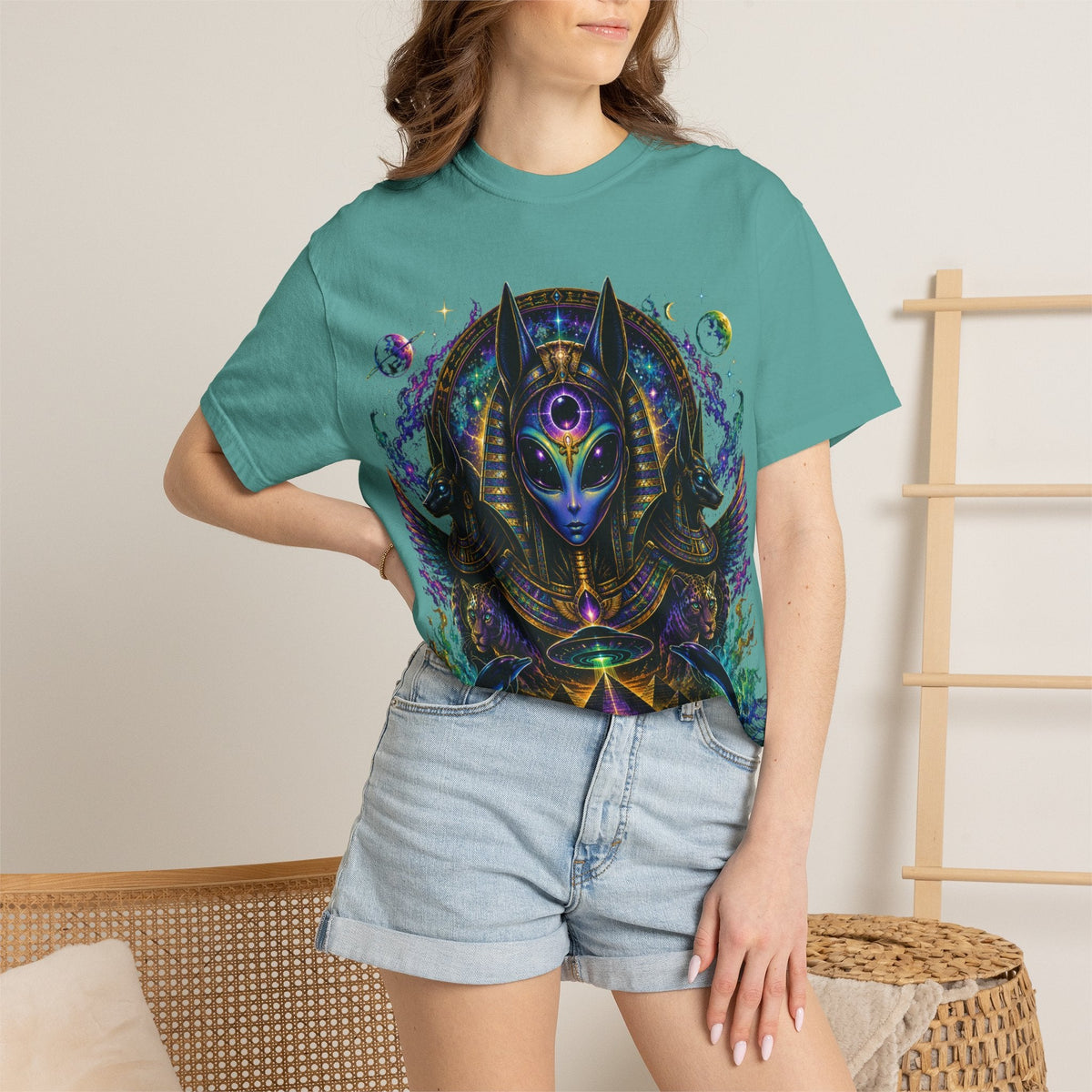 Egyptian Anubis Mystic T-Shirt — Psychedelic Spiritual Graphic Tee