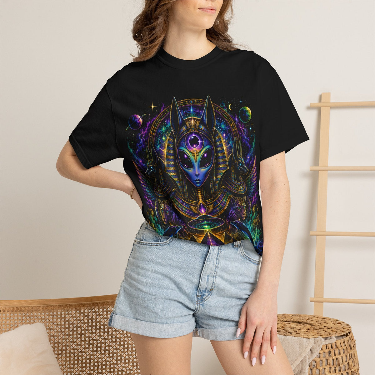 Egyptian Anubis Mystic T-Shirt — Psychedelic Spiritual Graphic Tee