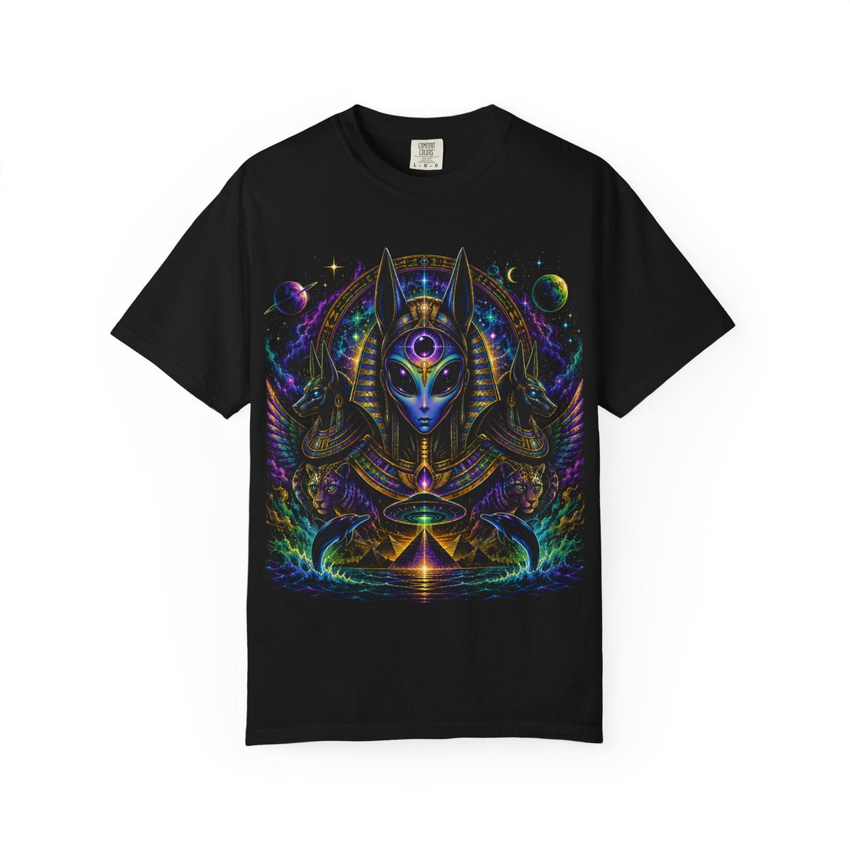 Egyptian Anubis Mystic T-Shirt — Psychedelic Spiritual Graphic Tee