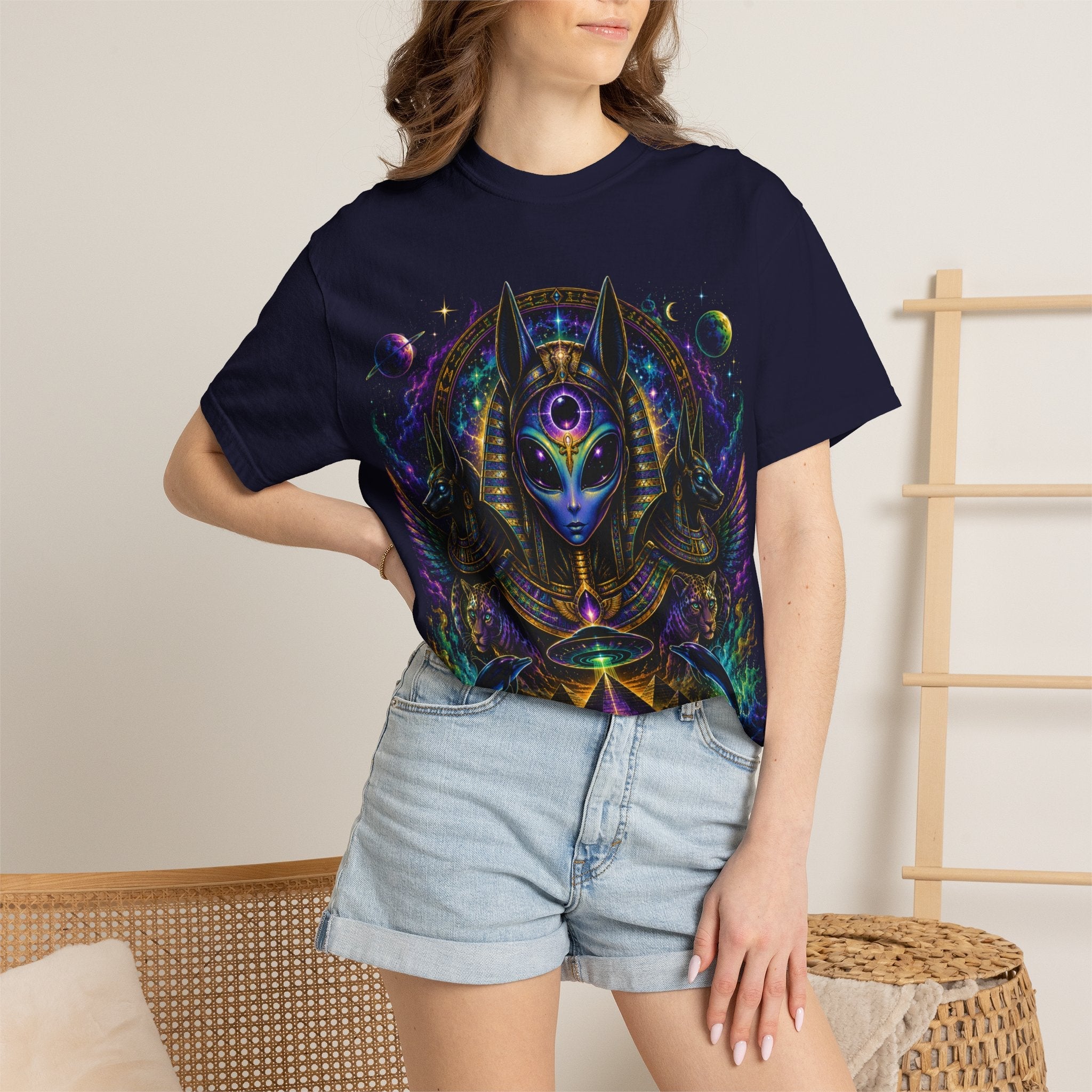 Egyptian Anubis Mystic T-Shirt — Psychedelic Spiritual Graphic Tee