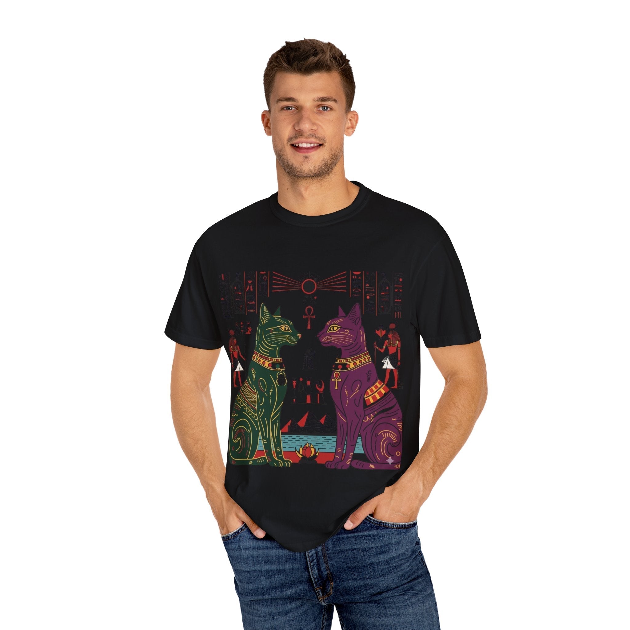 Egyptian Cat Guardian Tee (Vintage Retro) Printify