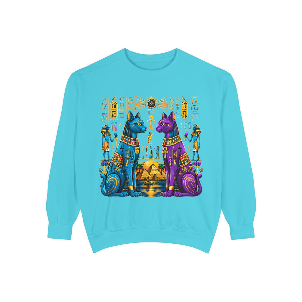 Egyptian Cat Sweatshirt — Colorful Bastet Graphic Pullover