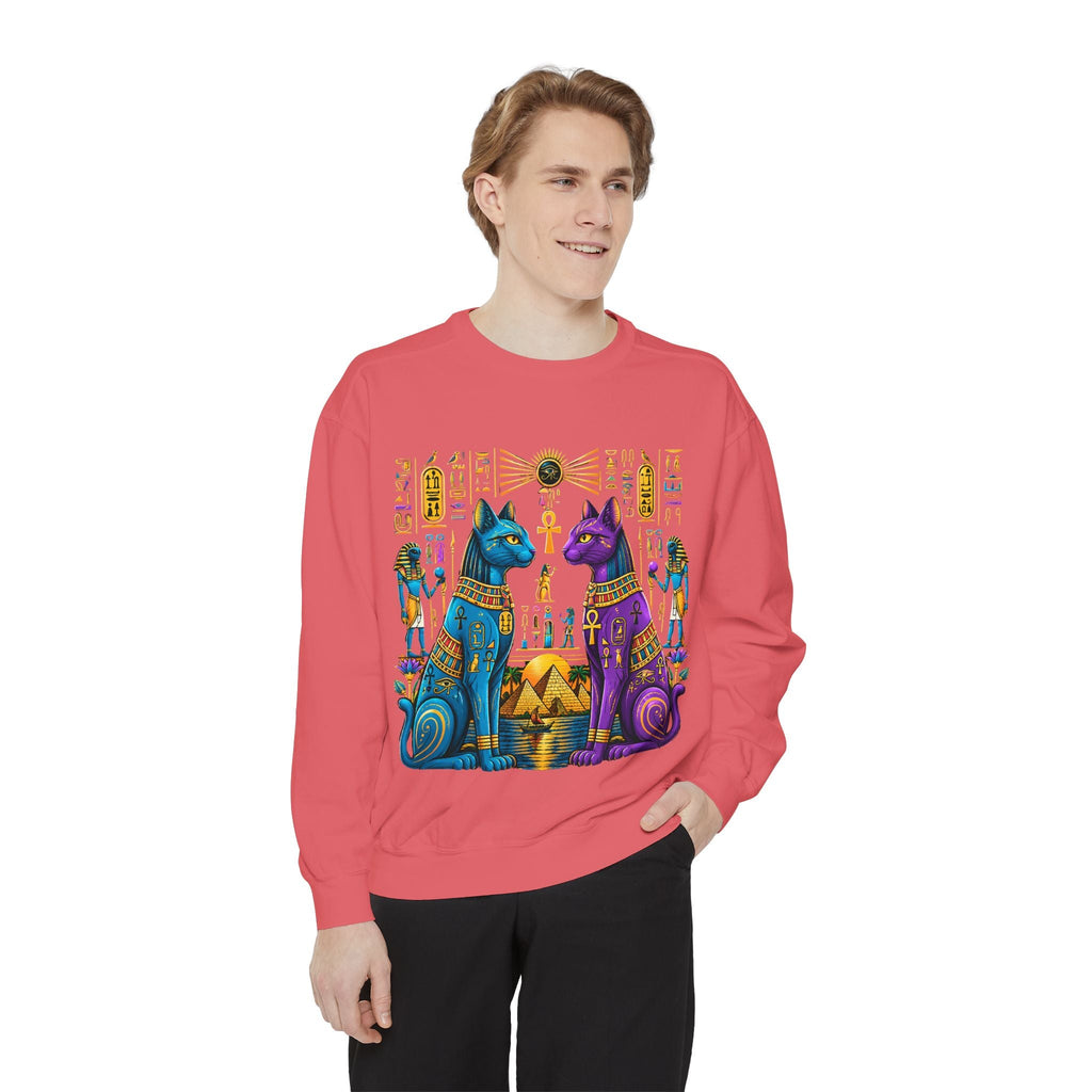 Egyptian Cat Sweatshirt — Colorful Bastet Graphic Pullover