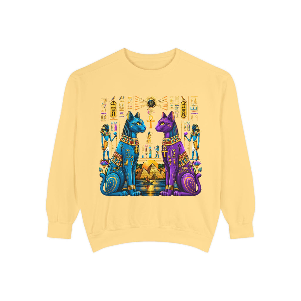 Egyptian Cat Sweatshirt — Colorful Bastet Graphic Pullover