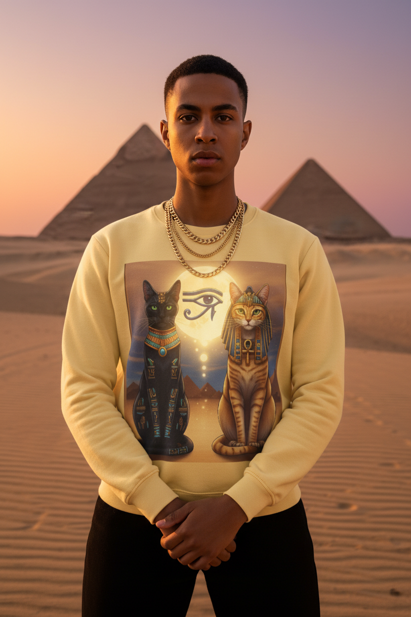 Egyptian Cats Sweatshirt — Desert Pyramid Lifestyle