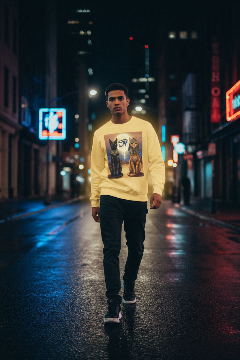 Egyptian Cats Sweatshirt — Night City Walk