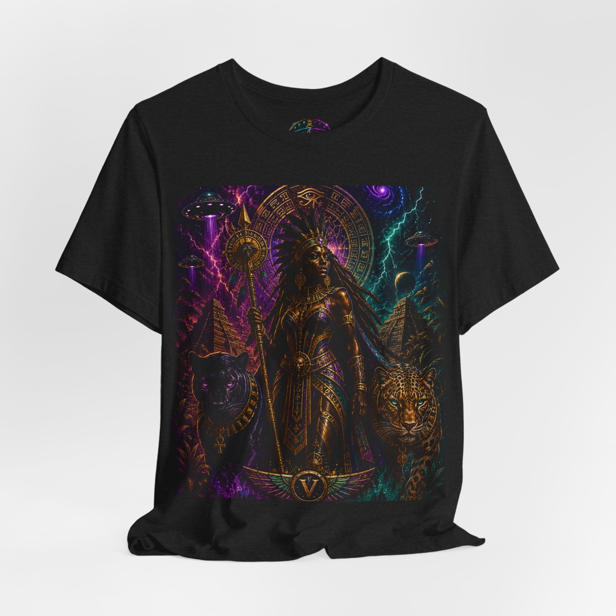 Egyptian Cosmic Queen — Panther & Leopard Guardian Tee