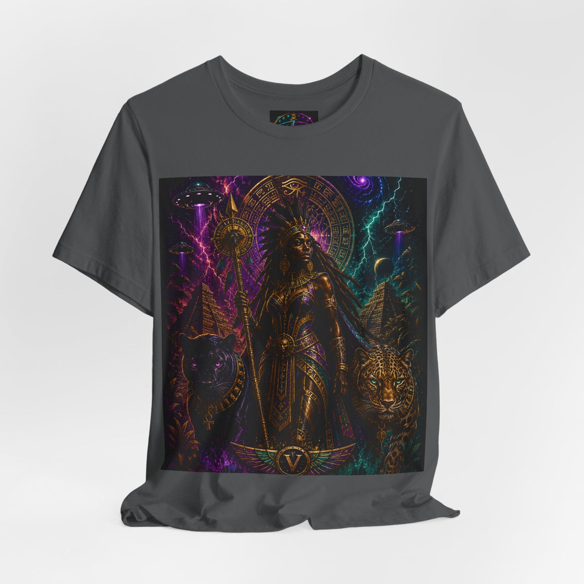 Egyptian Cosmic Queen — Panther & Leopard Guardian Tee