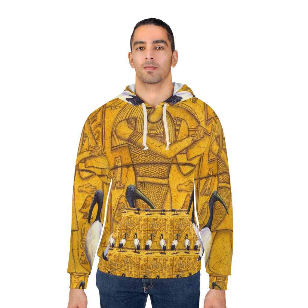 Egyptian Hieroglyphic Hoodie, AOP Art Pullover, Unisex Sweatshirt, Unique Gift for Holidays, Cozy Graphic Hoodie, Streetwear Fashion Printify