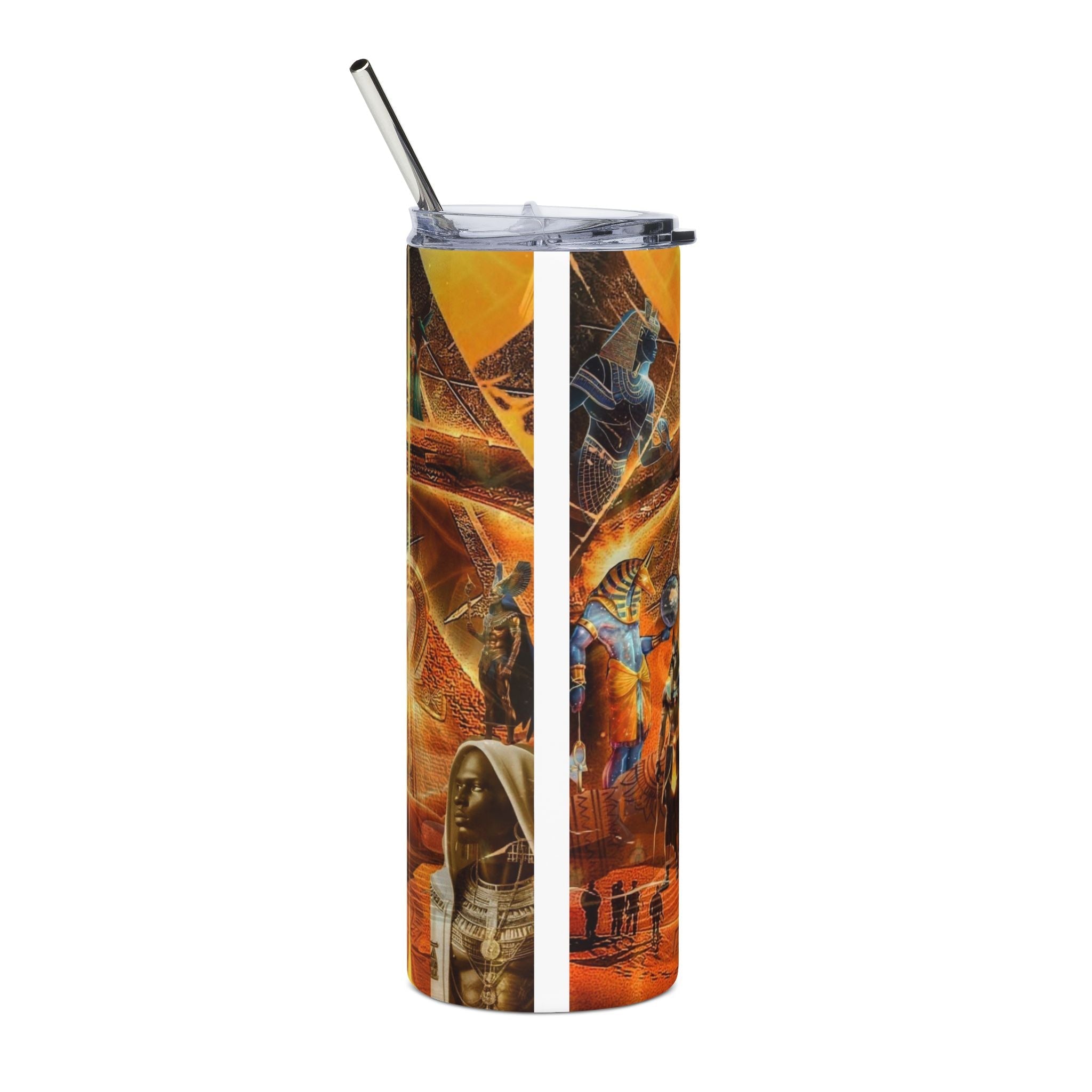 Egyptian-Inspired Stainless Steel Tumbler, 20oz - Travel Mug, Water Bottle, Gift for History Lovers, Unique Art Design, Stylish Drinkware