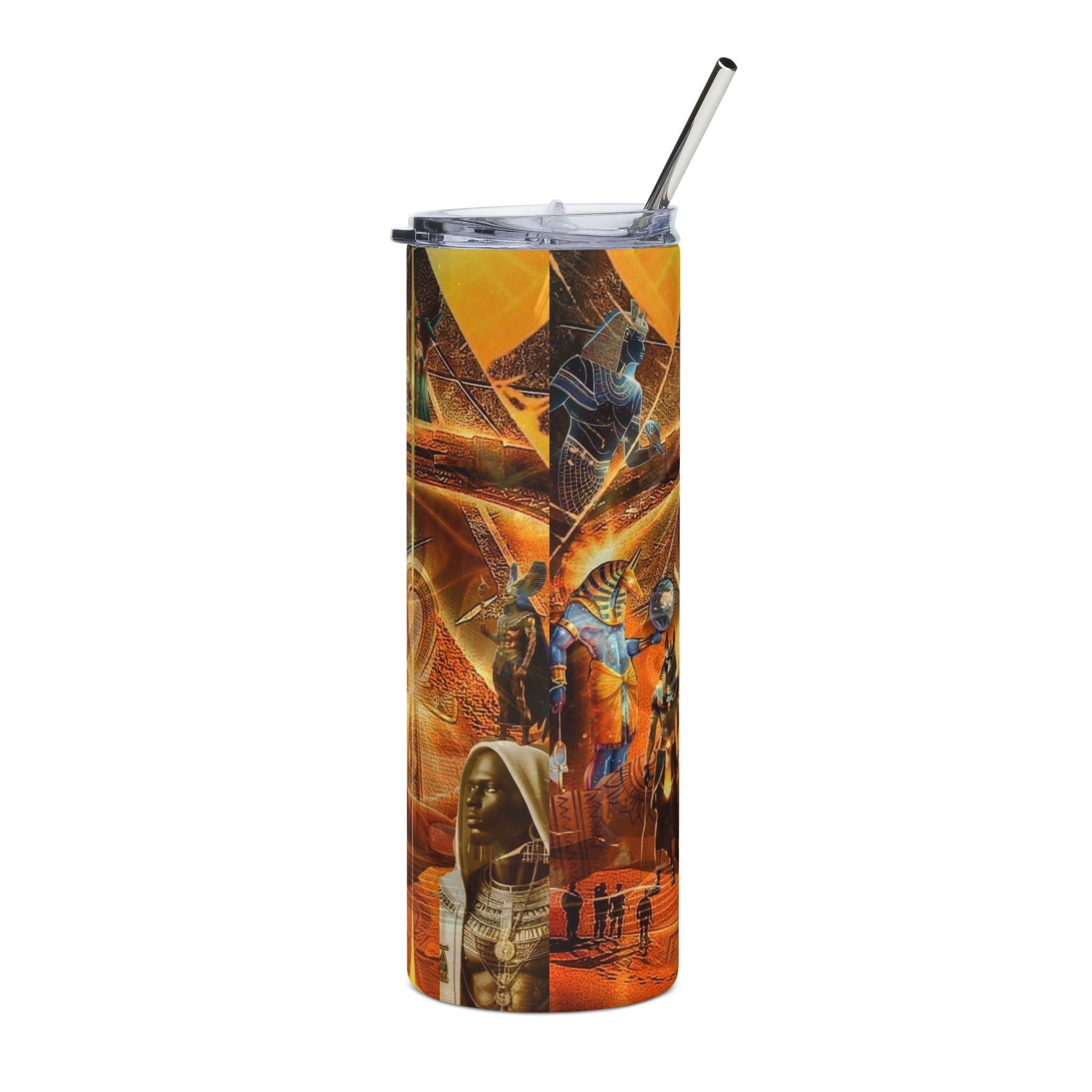 Egyptian-Inspired Stainless Steel Tumbler, 20oz - Travel Mug, Water Bottle, Gift for History Lovers, Unique Art Design, Stylish Drinkware