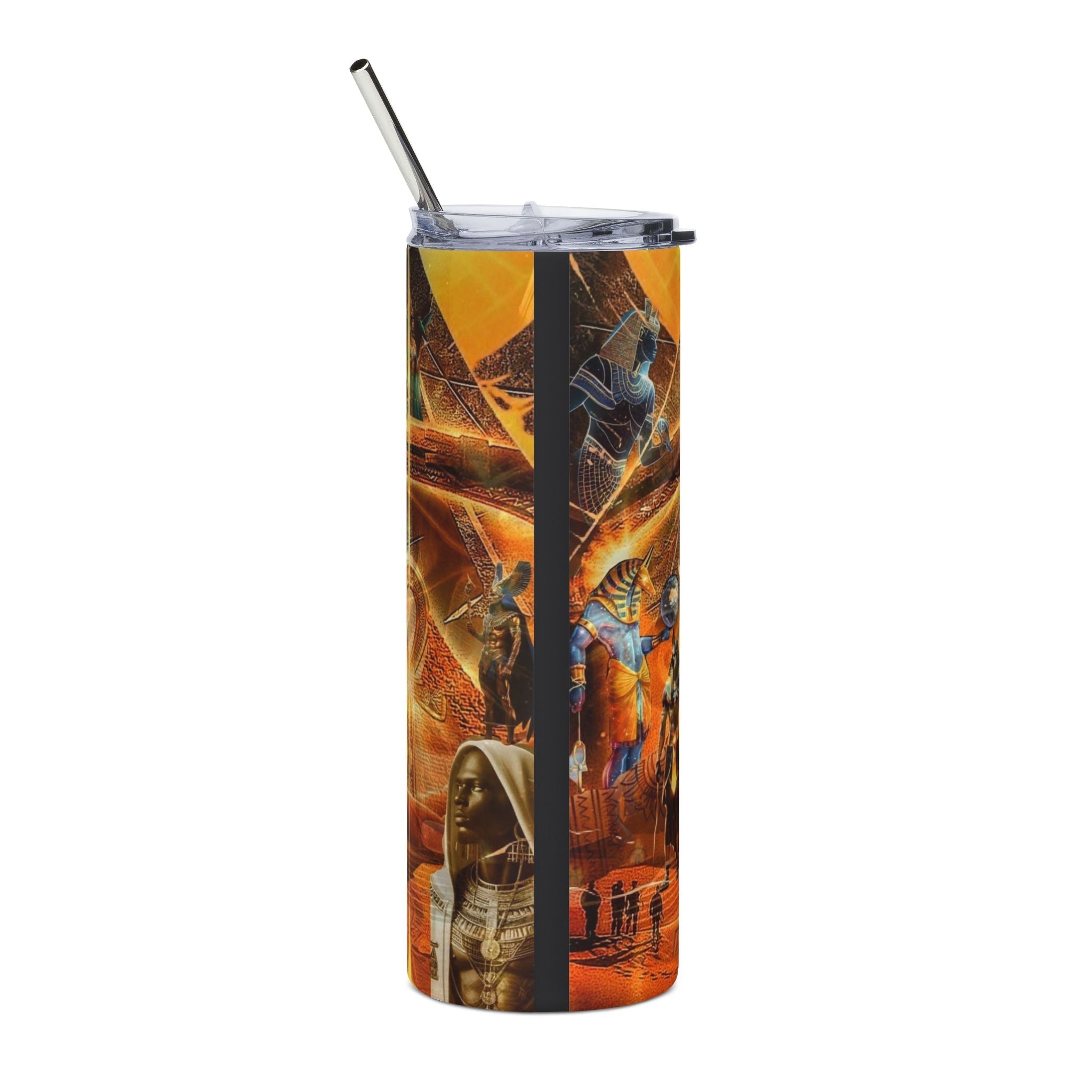 Egyptian-Inspired Stainless Steel Tumbler, 20oz - Travel Mug, Water Bottle, Gift for History Lovers, Unique Art Design, Stylish Drinkware