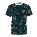 Egyptian-Inspired Unisex Tee - Unique Cut & Sew Design featuring Hieroglyphic Motifs Printify