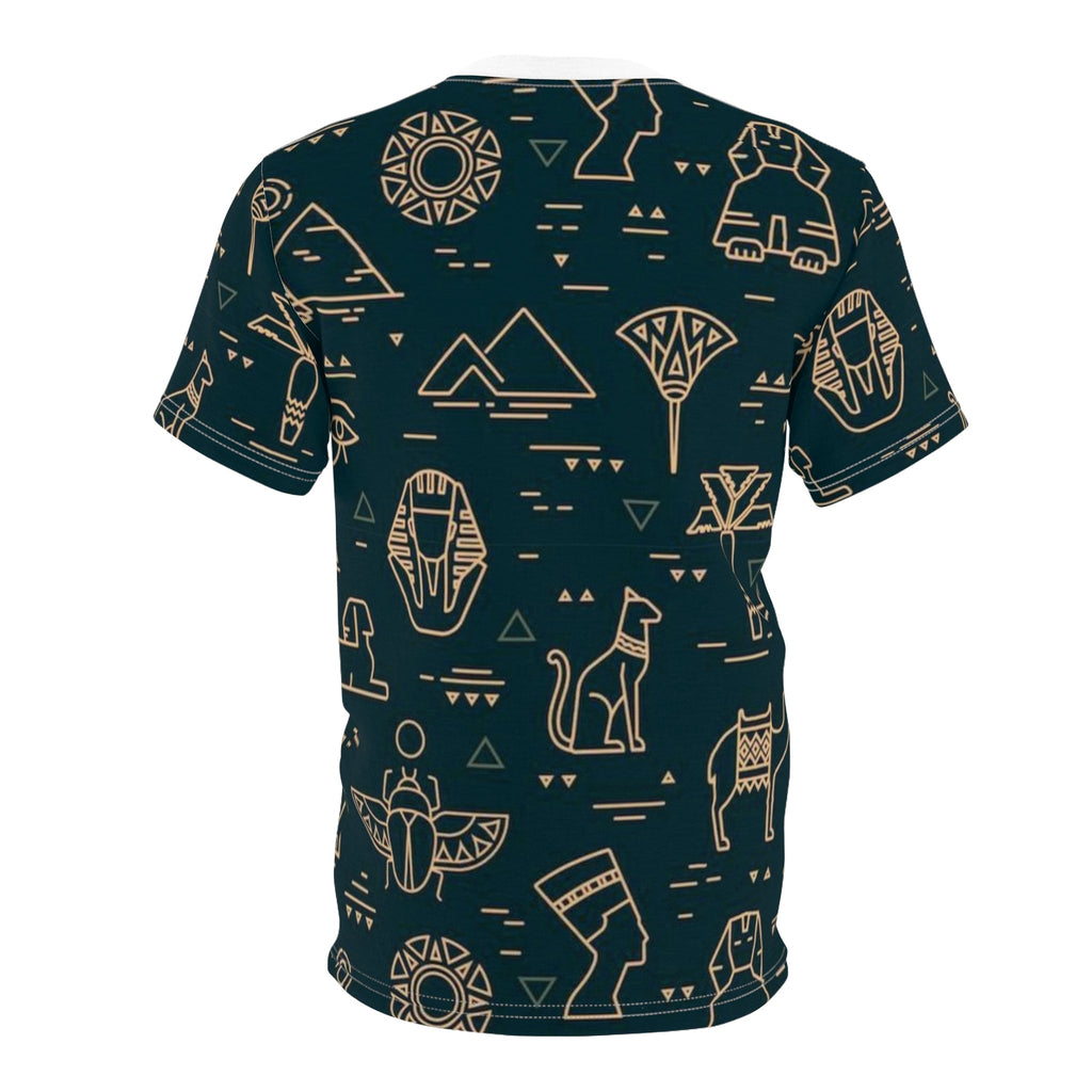 Egyptian-Inspired Unisex Tee - Unique Cut & Sew Design featuring Hieroglyphic Motifs Printify