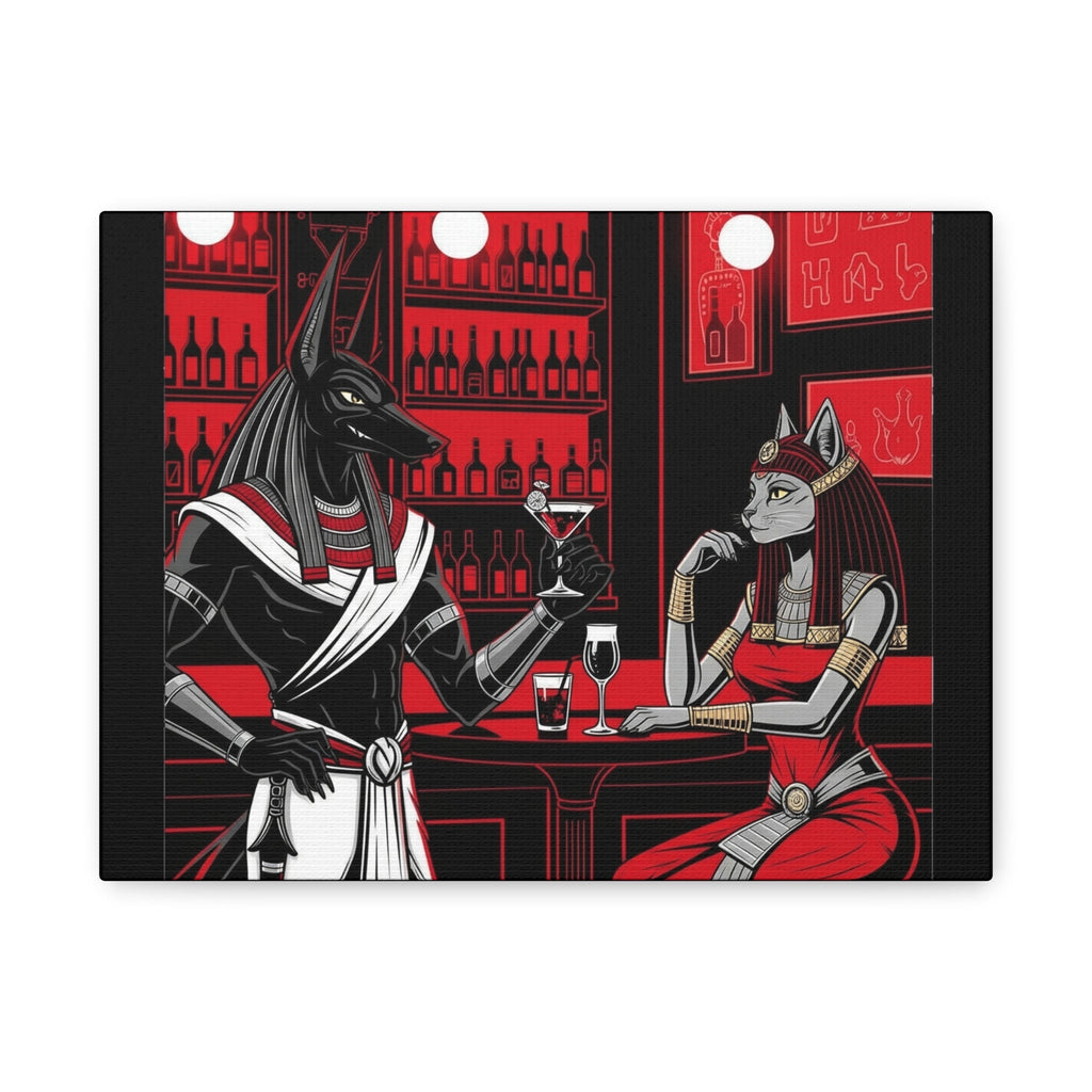 Egyptian Mythology Bar Scene Wall Art, Unique Home Decor for Art Lovers, Perfect for Gifting and Special Occasions, Canvas Print of [...] Printify