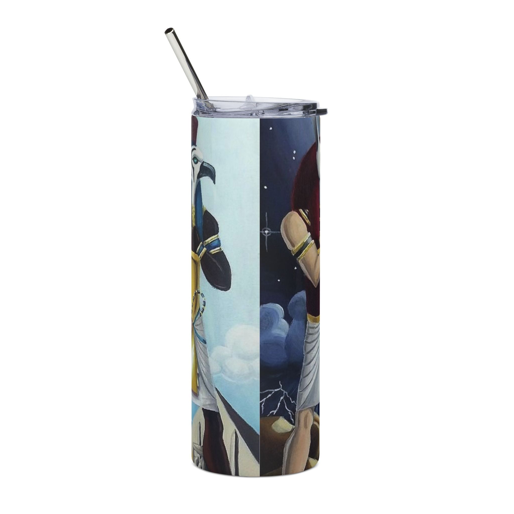 Egyptian Mythology Stainless Steel Tumbler, 20oz | Unique Gifts for Travelers, Yoga Lovers, Art Enthusiasts | Cool Drinkware for Summer,