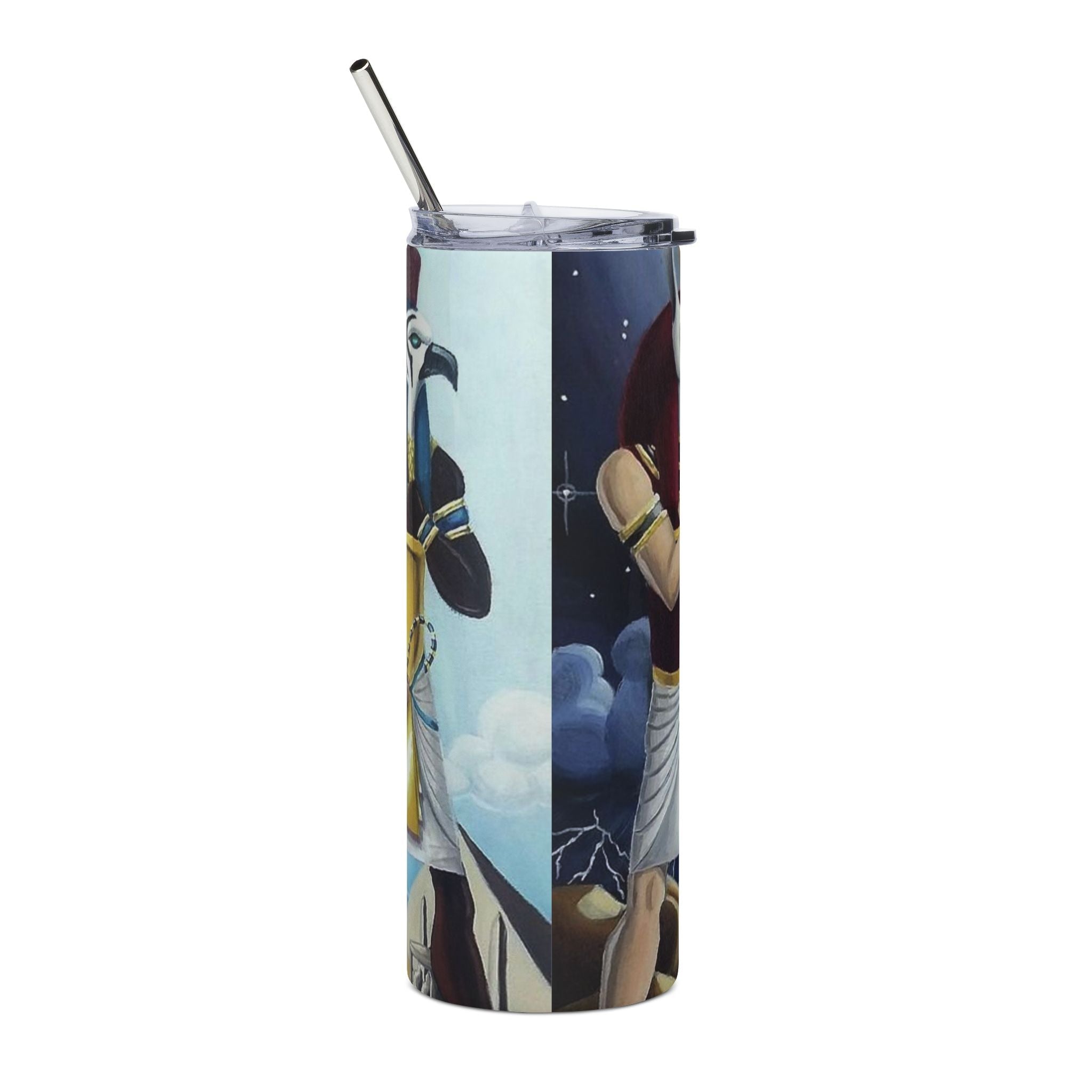 Egyptian Mythology Stainless Steel Tumbler, 20oz | Unique Gifts for Travelers, Yoga Lovers, Art Enthusiasts | Cool Drinkware for Summer,