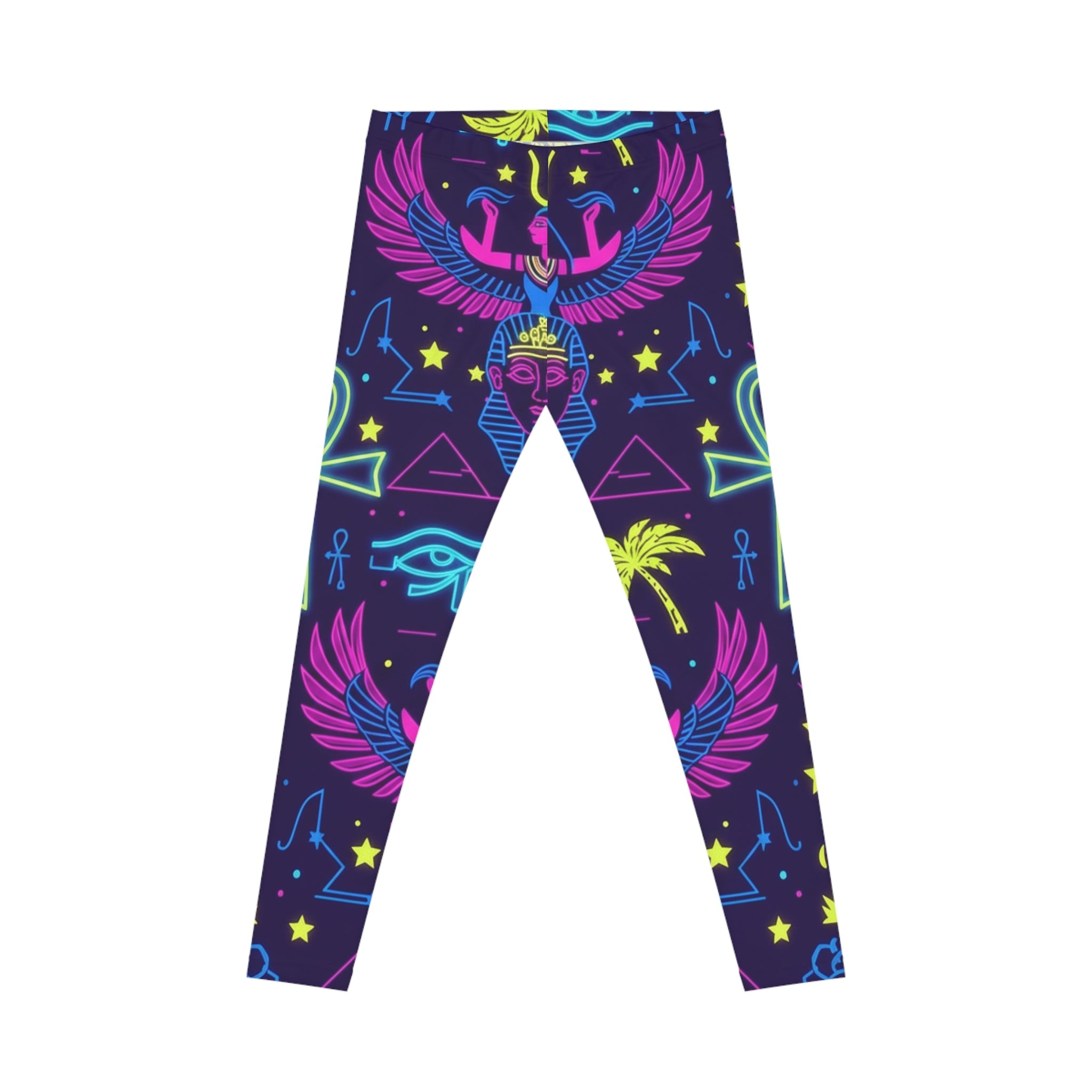 Egyptian Neon Wings Leggings — Women’s All-Over Print Casual Leggings