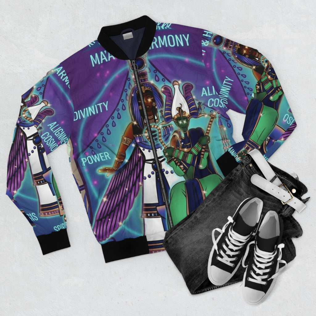 Egyptian Osiris Art Bomber Jacket — Spiritual Alignment AOP Printify