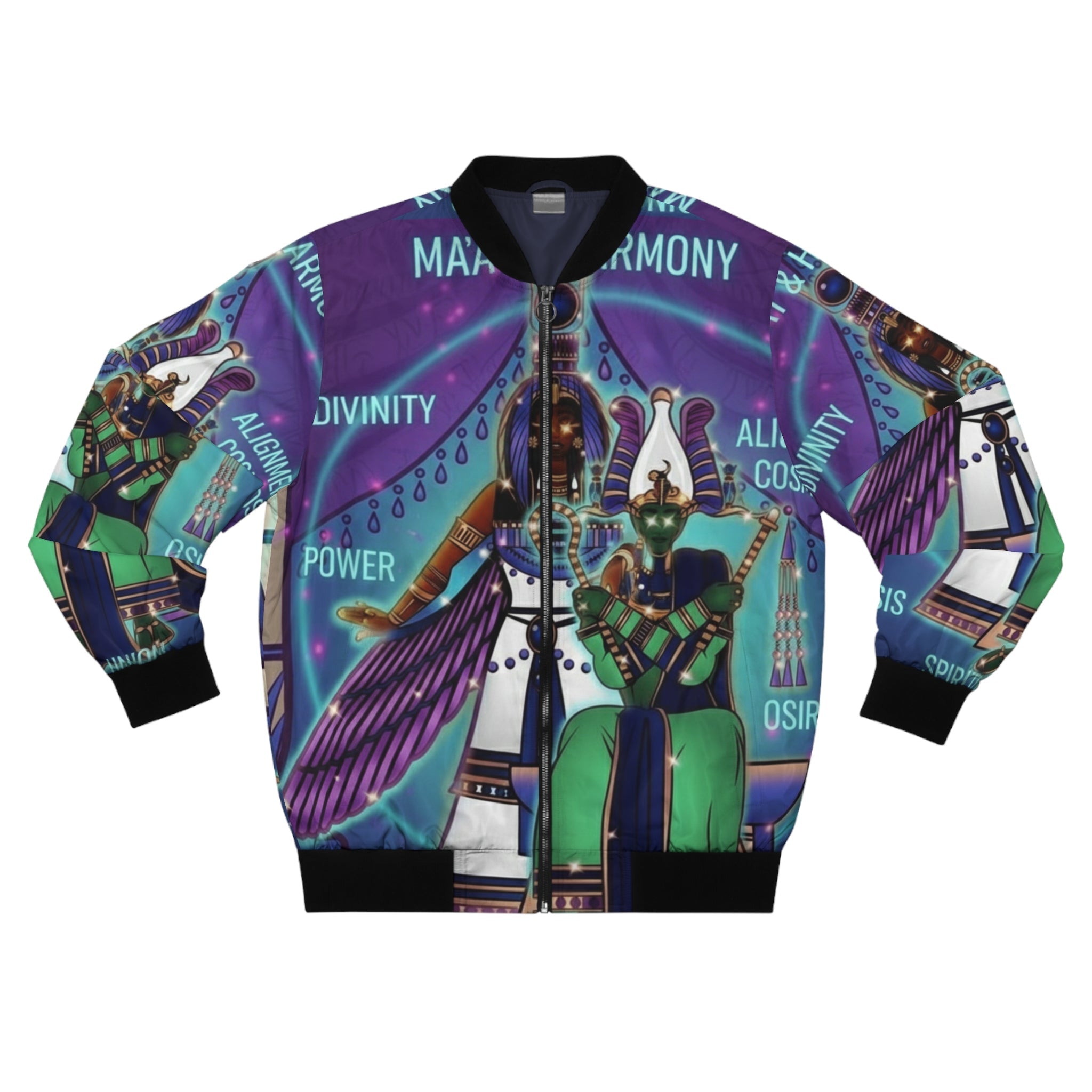 Egyptian Osiris Art Bomber Jacket — Spiritual Alignment AOP Printify