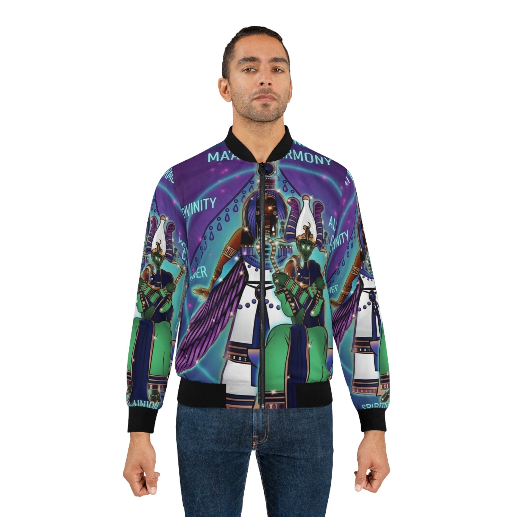 Egyptian Osiris Art Bomber Jacket — Spiritual Alignment AOP Printify