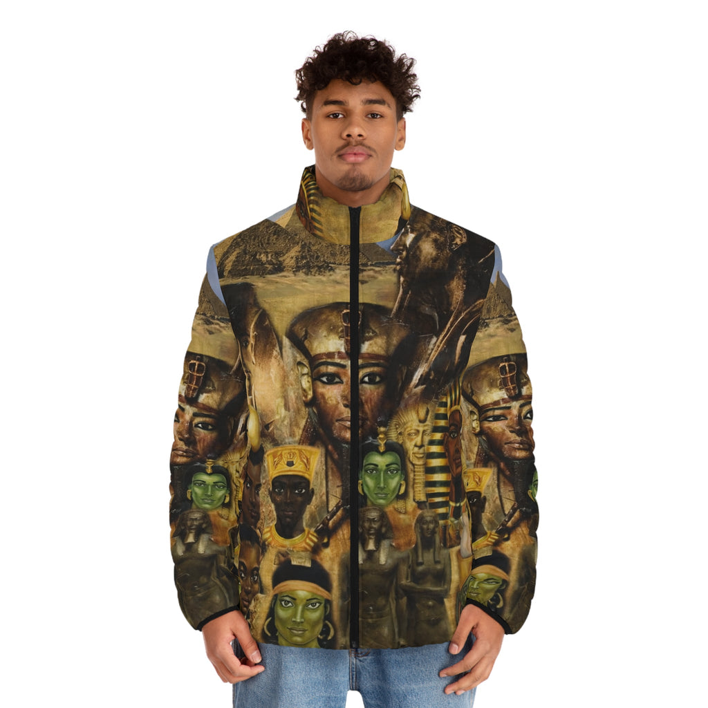 Egyptian Pharaohs All-Over Print Puffer Jacket — Vintage Ancient Egypt Art Printify