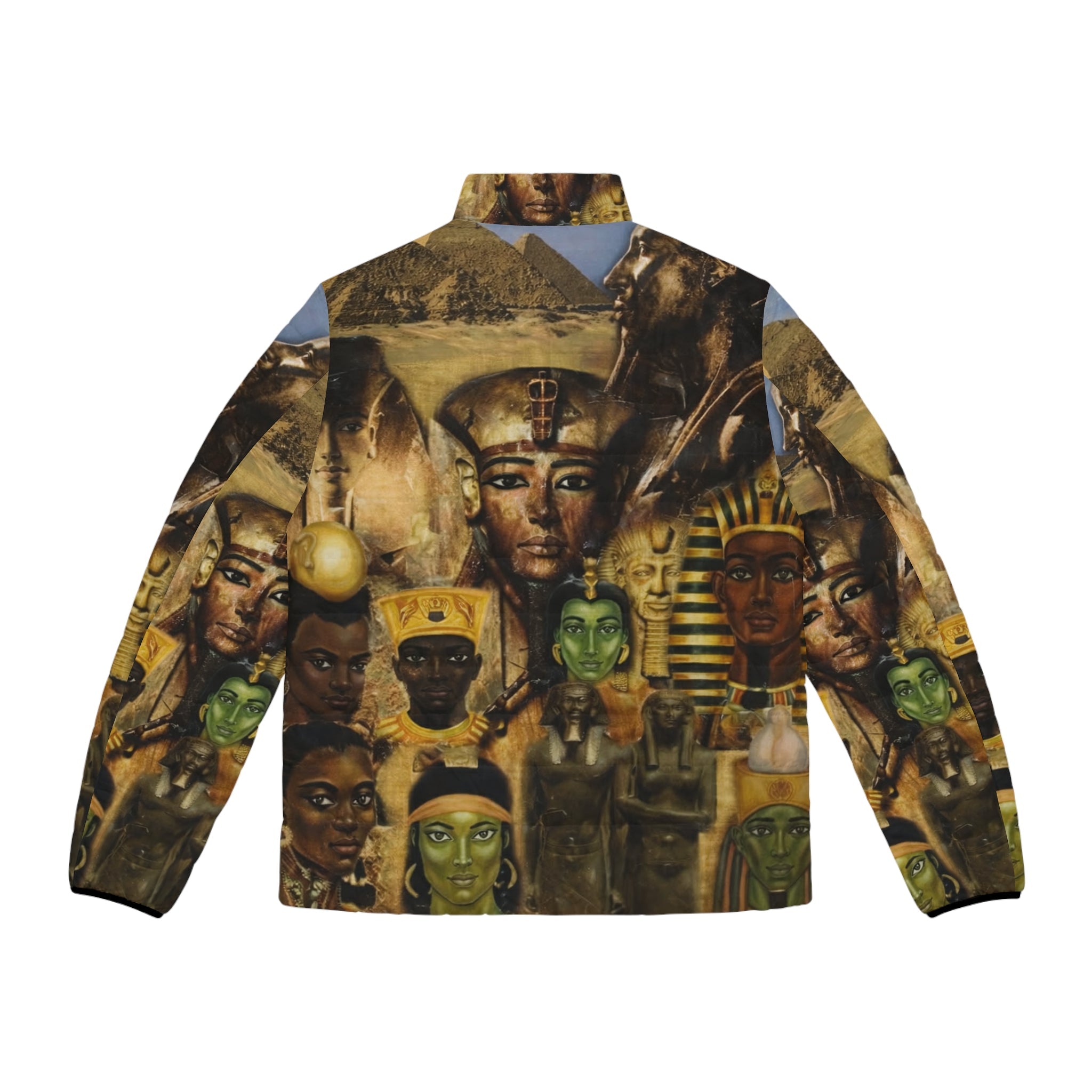Egyptian Pharaohs All-Over Print Puffer Jacket — Vintage Ancient Egypt Art Printify