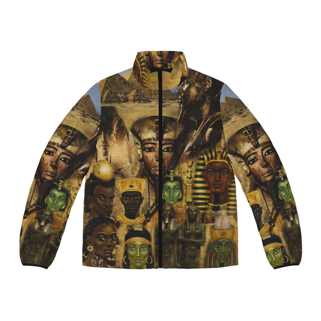 Egyptian Pharaohs All-Over Print Puffer Jacket — Vintage Ancient Egypt Art Printify