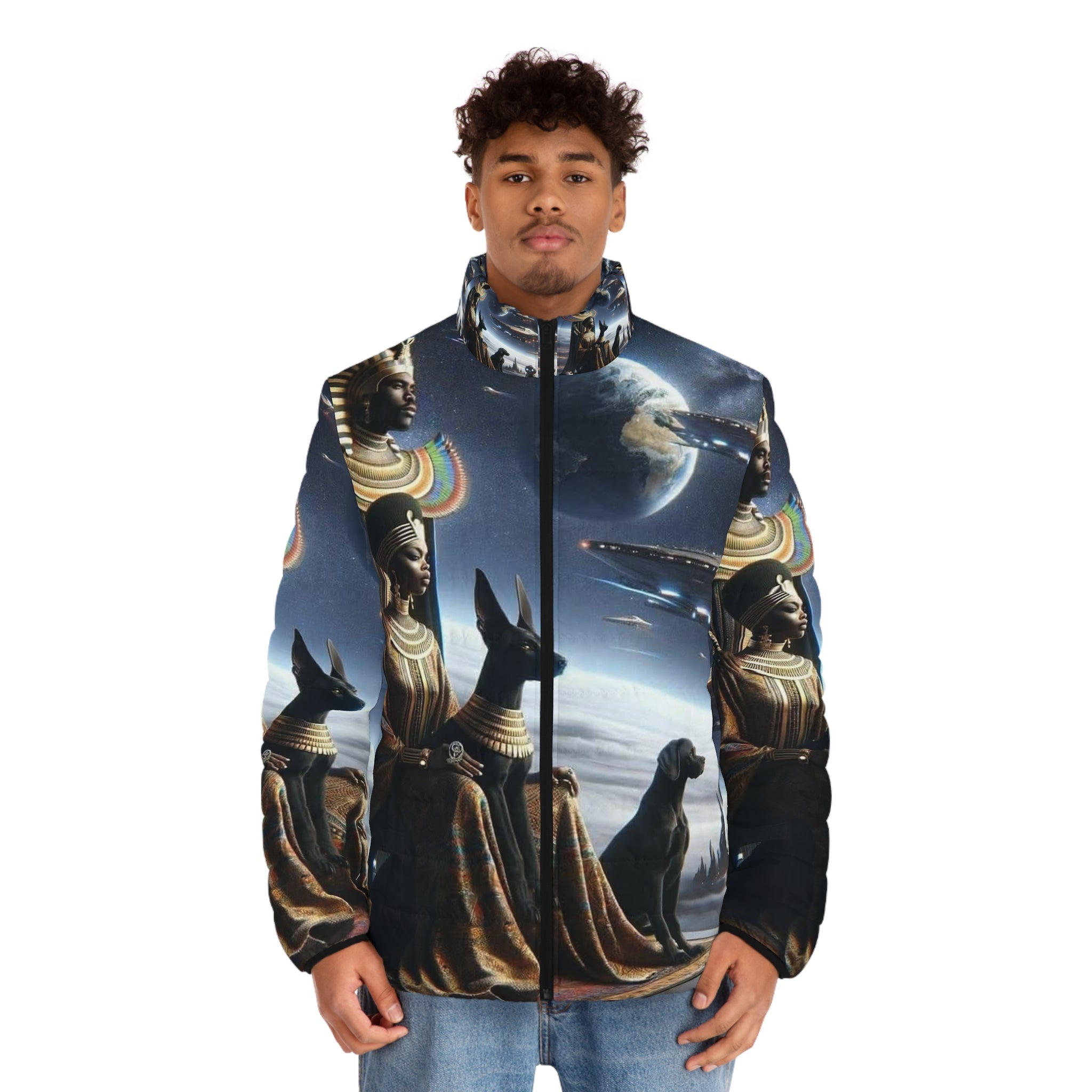 Egyptian Space Puffer Jacket Printify
