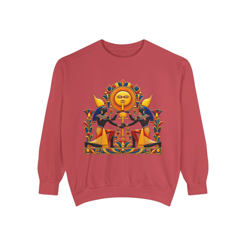 Egyptian sun god sweatshirt – pharaoh ankh graphic crewneck by JR Vortex