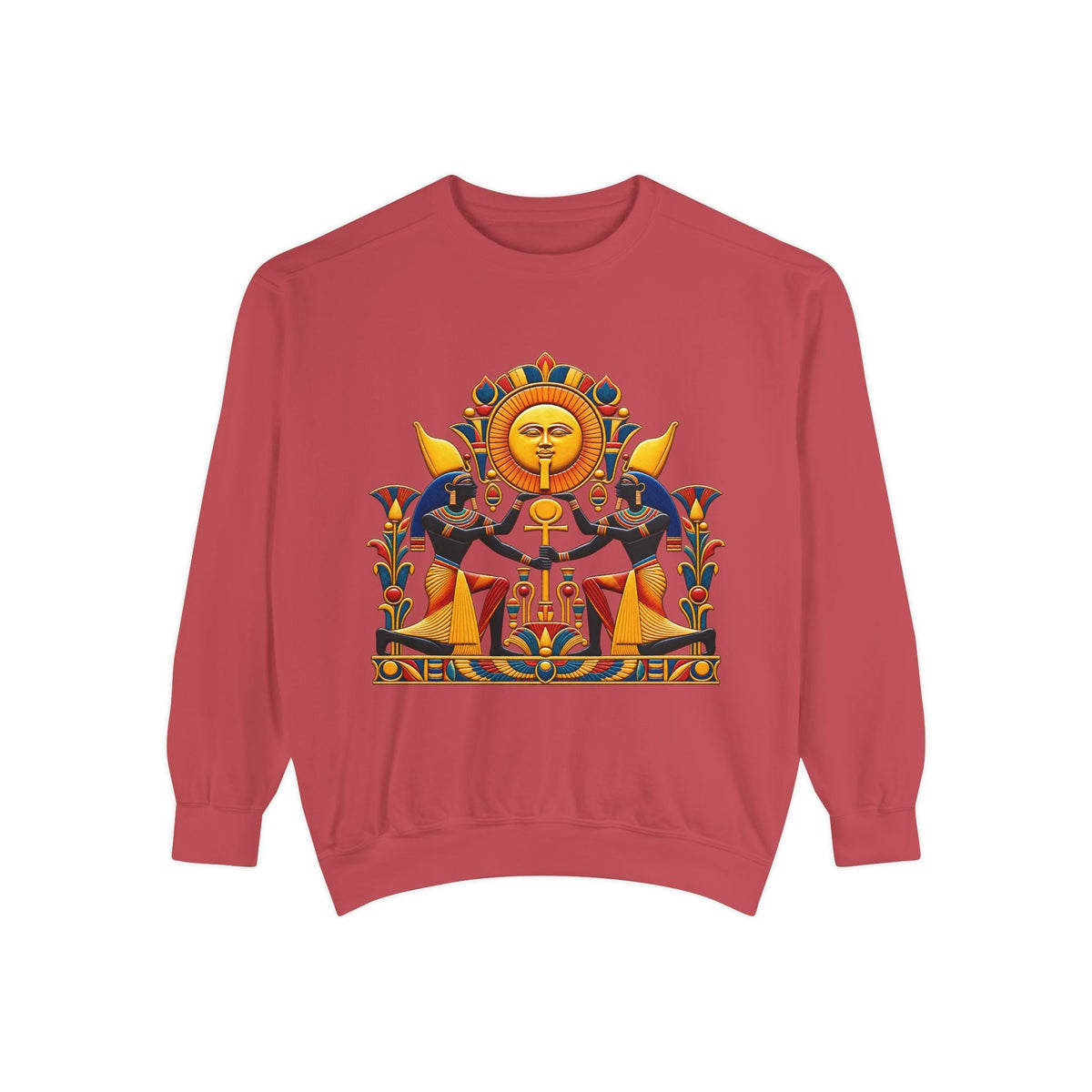 Egyptian sun god sweatshirt – pharaoh ankh graphic crewneck by JR Vortex