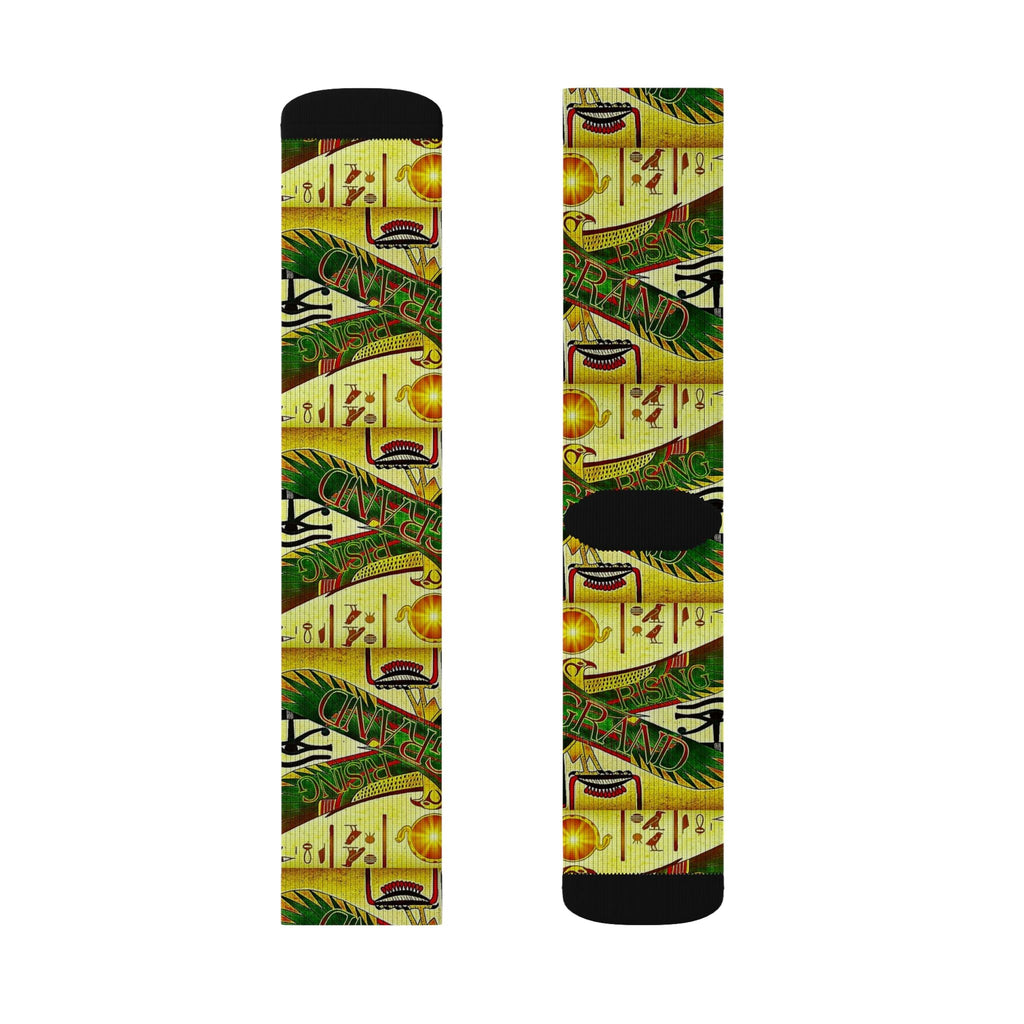 Egyptian Sun Rise Sublimation Socks — Pharaoh-Inspired Athletic Socks Printify