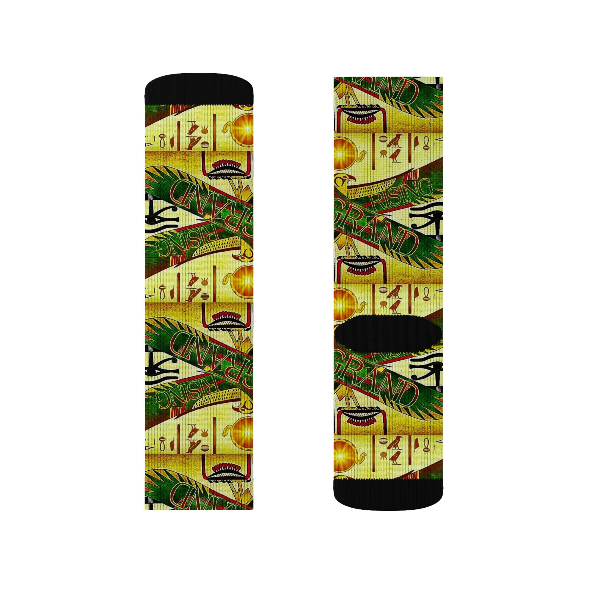 Egyptian Sun Rise Sublimation Socks — Pharaoh-Inspired Athletic Socks Printify