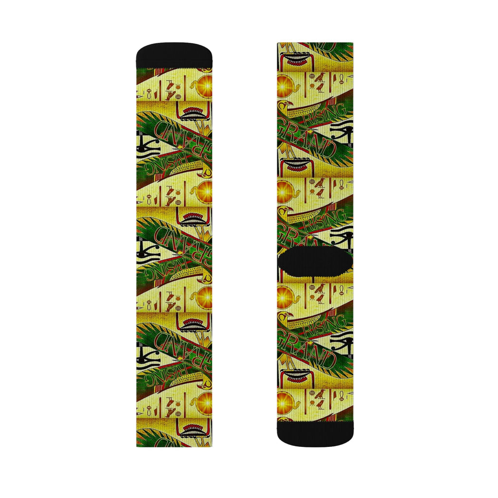 Egyptian Sun Rise Sublimation Socks — Pharaoh-Inspired Athletic Socks Printify
