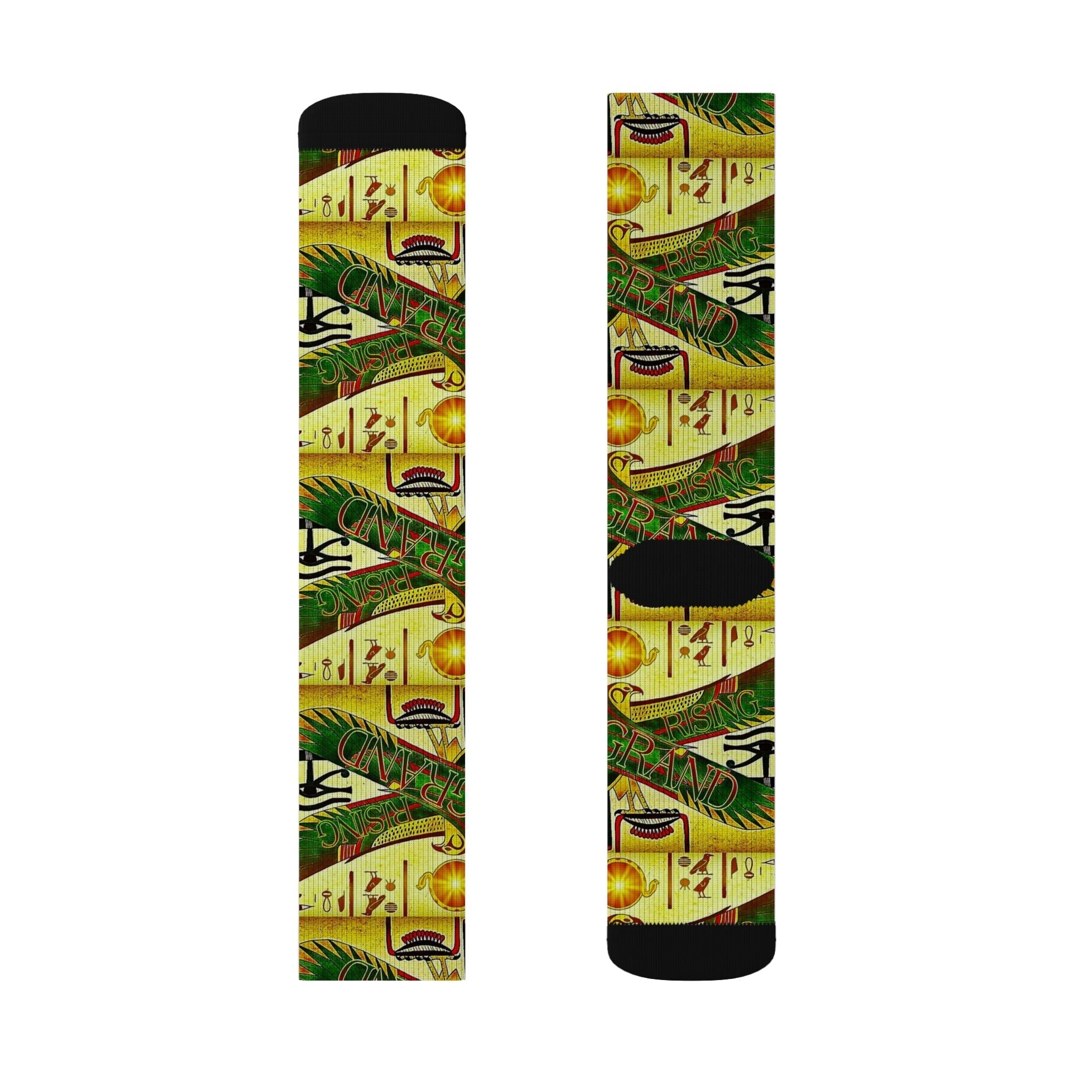 Egyptian Sun Rise Sublimation Socks — Pharaoh-Inspired Athletic Socks Printify