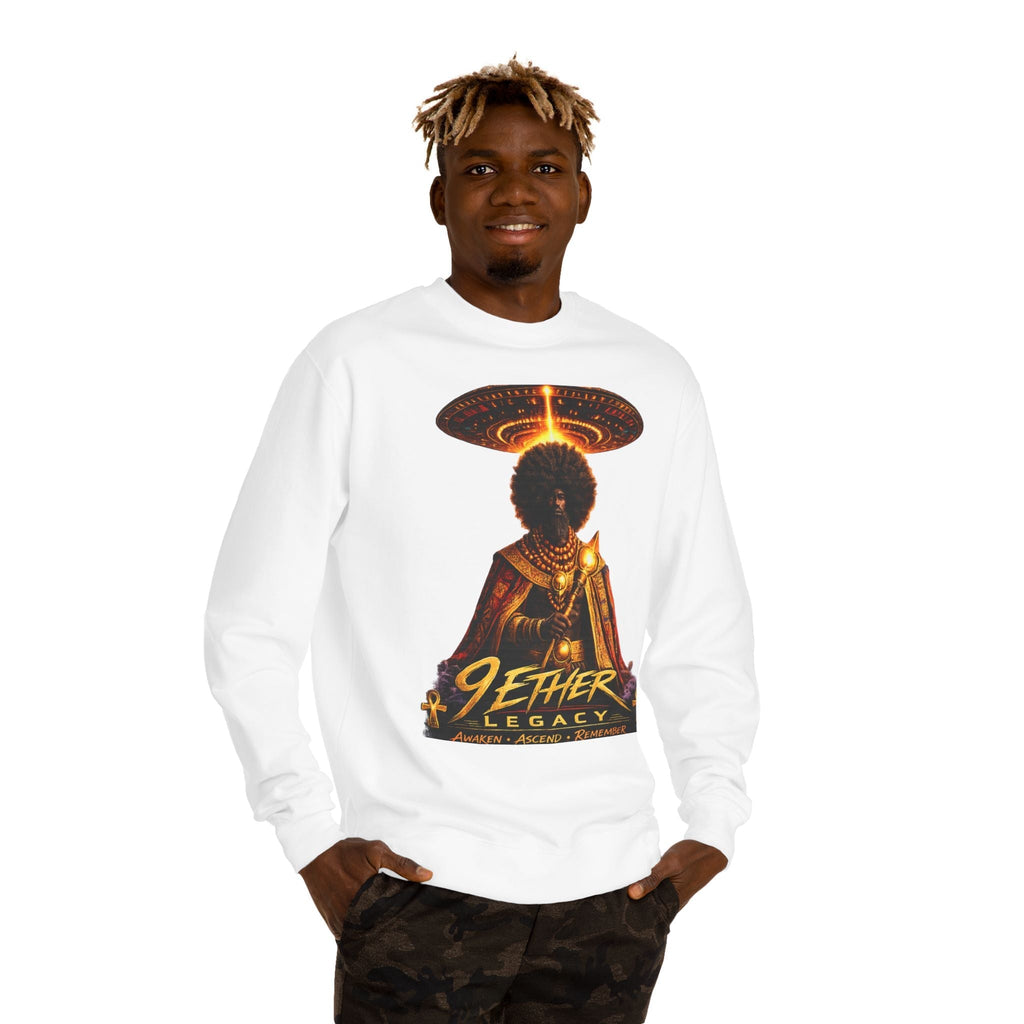 Ether Legacy Crewneck Sweatshirt — Afro-Futurist Sci‑Fi Graphic Pullover Printify